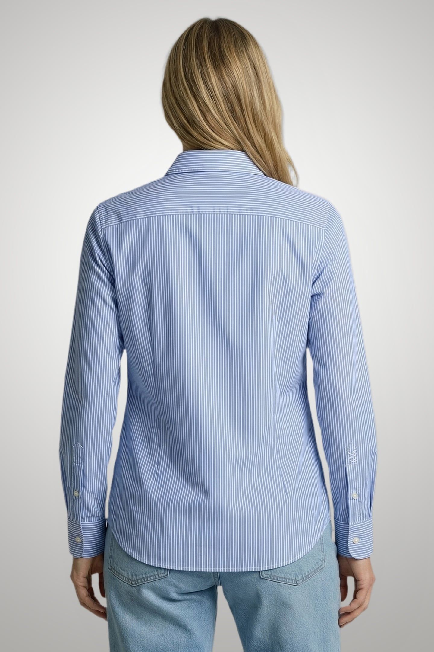 POPLIN STRIPE SHIRT MEDIUM BLUE 2