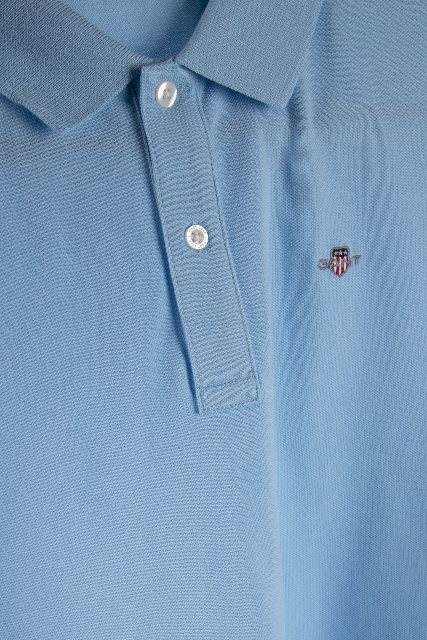 TEEN UNISEX SHIELD PIQUE SS POLO SHIRT SKY BLUE 4