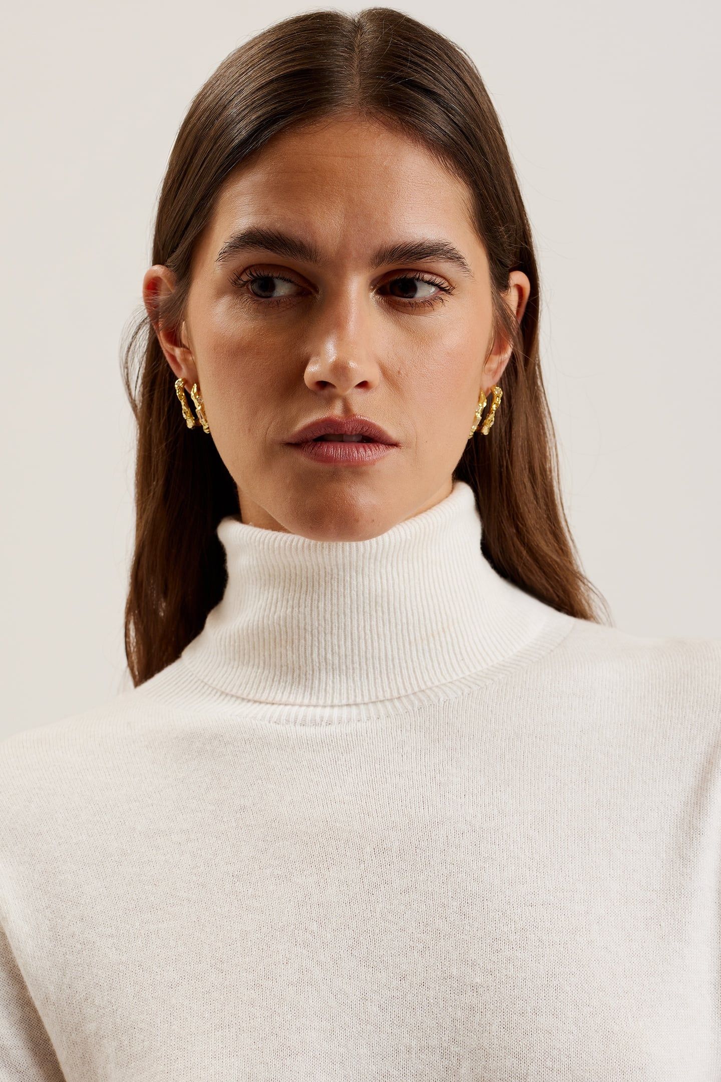 TAMSENN ROLL NECK FLUTED SLEEVE SWEATER IVORY 5
