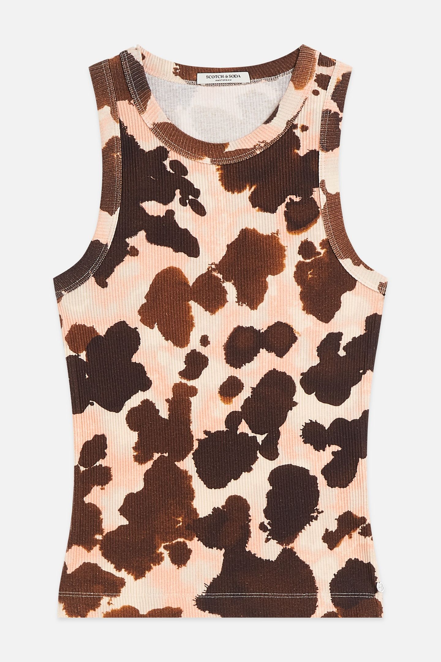 ALL OVER PRINTED TANK PAINTERLY ANIMAL EGGNOG 4