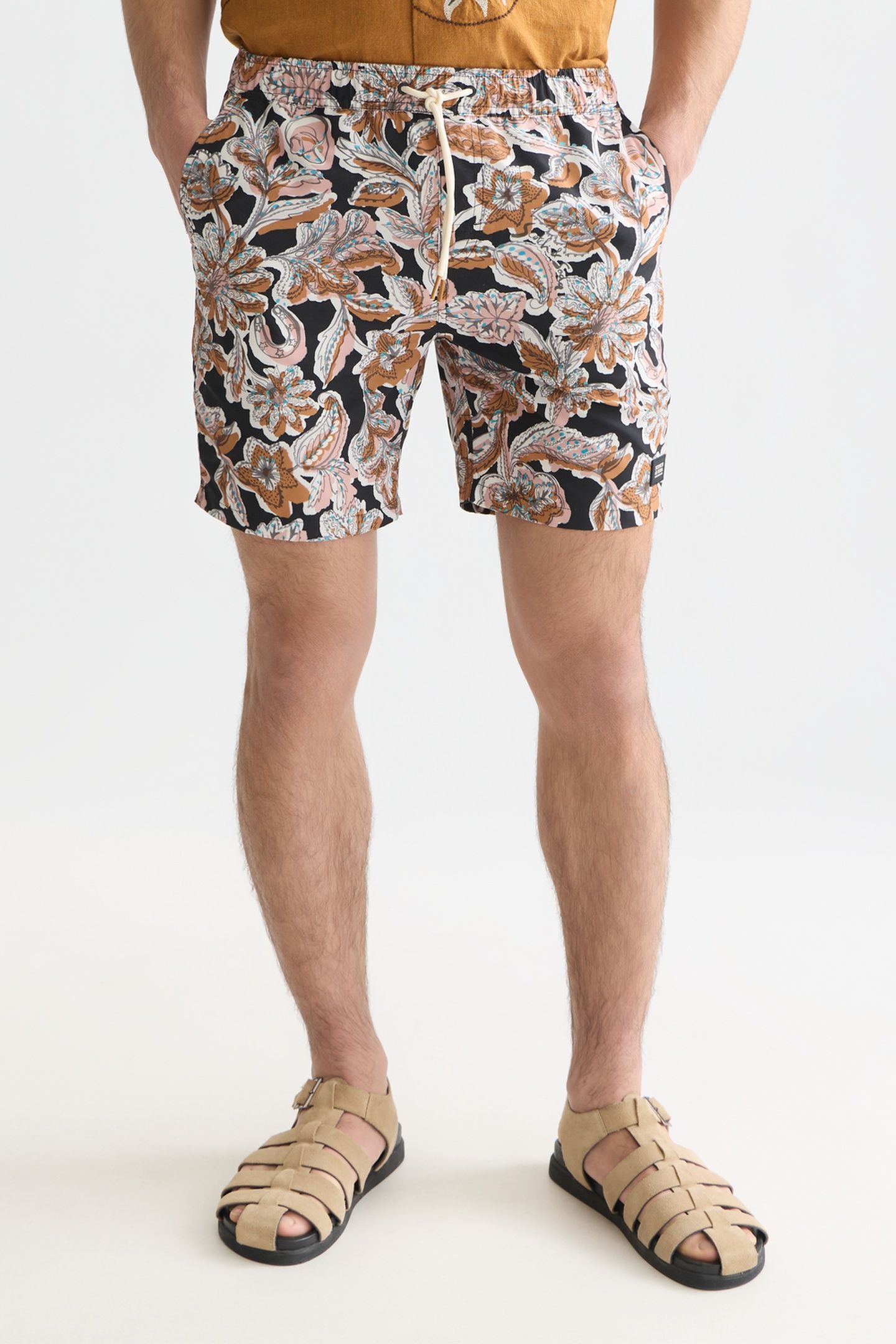 PRINTED MIDLENGTH SWIM SHORTS BLACK 1
