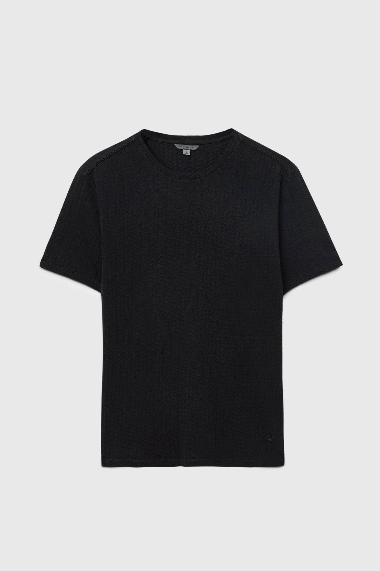 BRASSE SS CREW W CHAIN TEXTURE BLACK 2