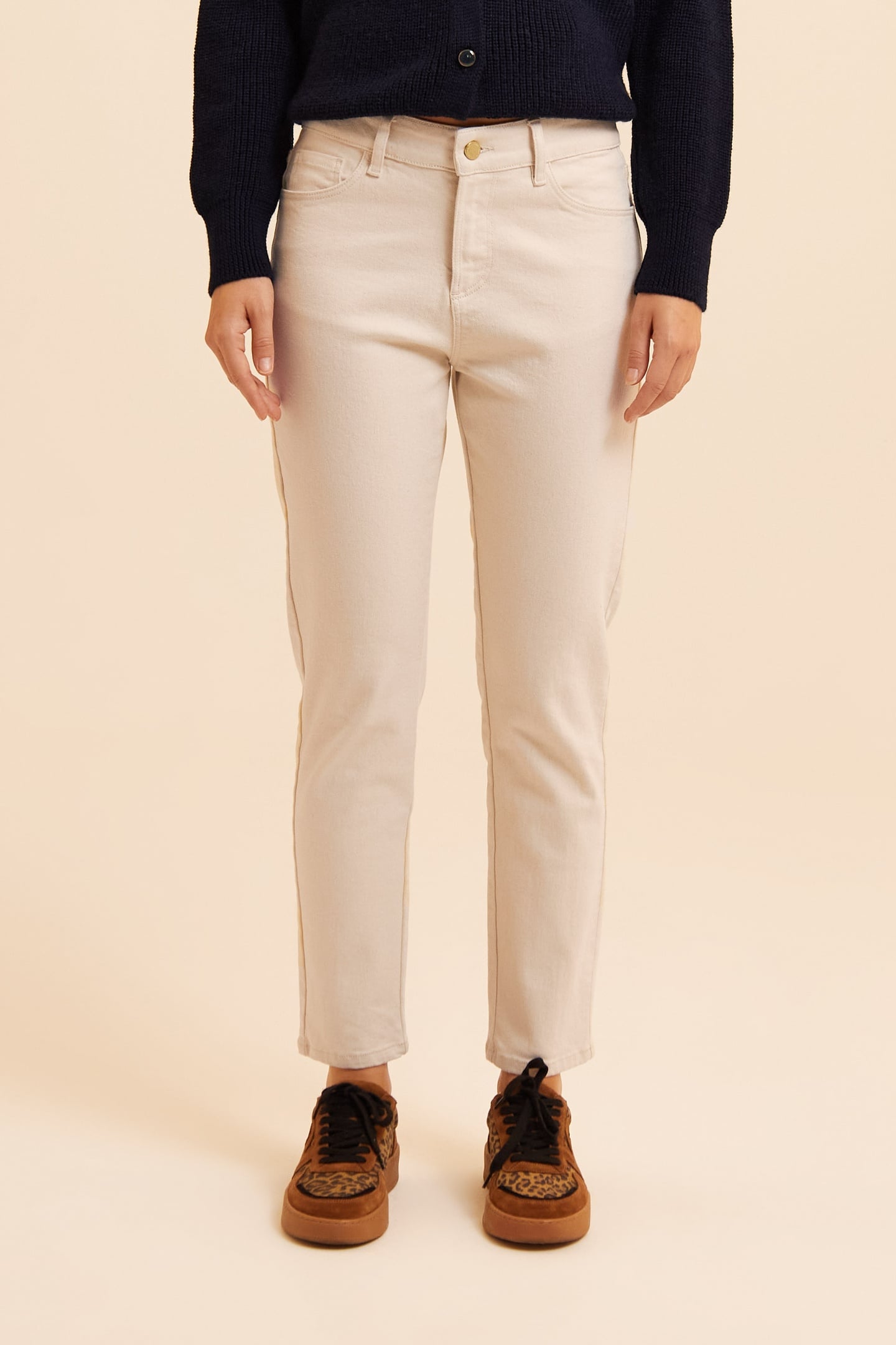 ECRU STRAIGHT JEANS ELISE 1