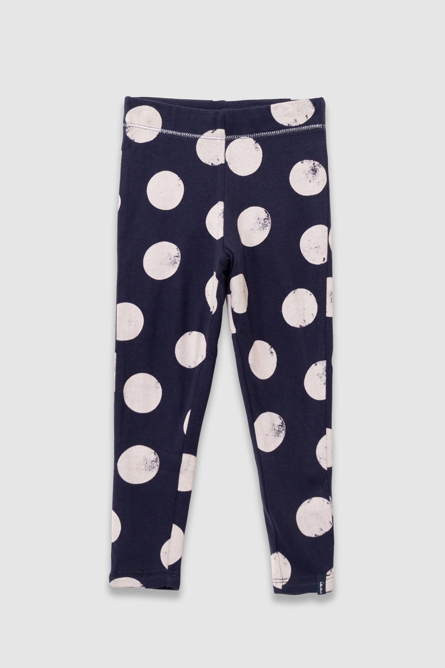 GIRLS’ NAVY XL POLKA DOT AND RIBBED REVERSIBLE LEGGINGS 2