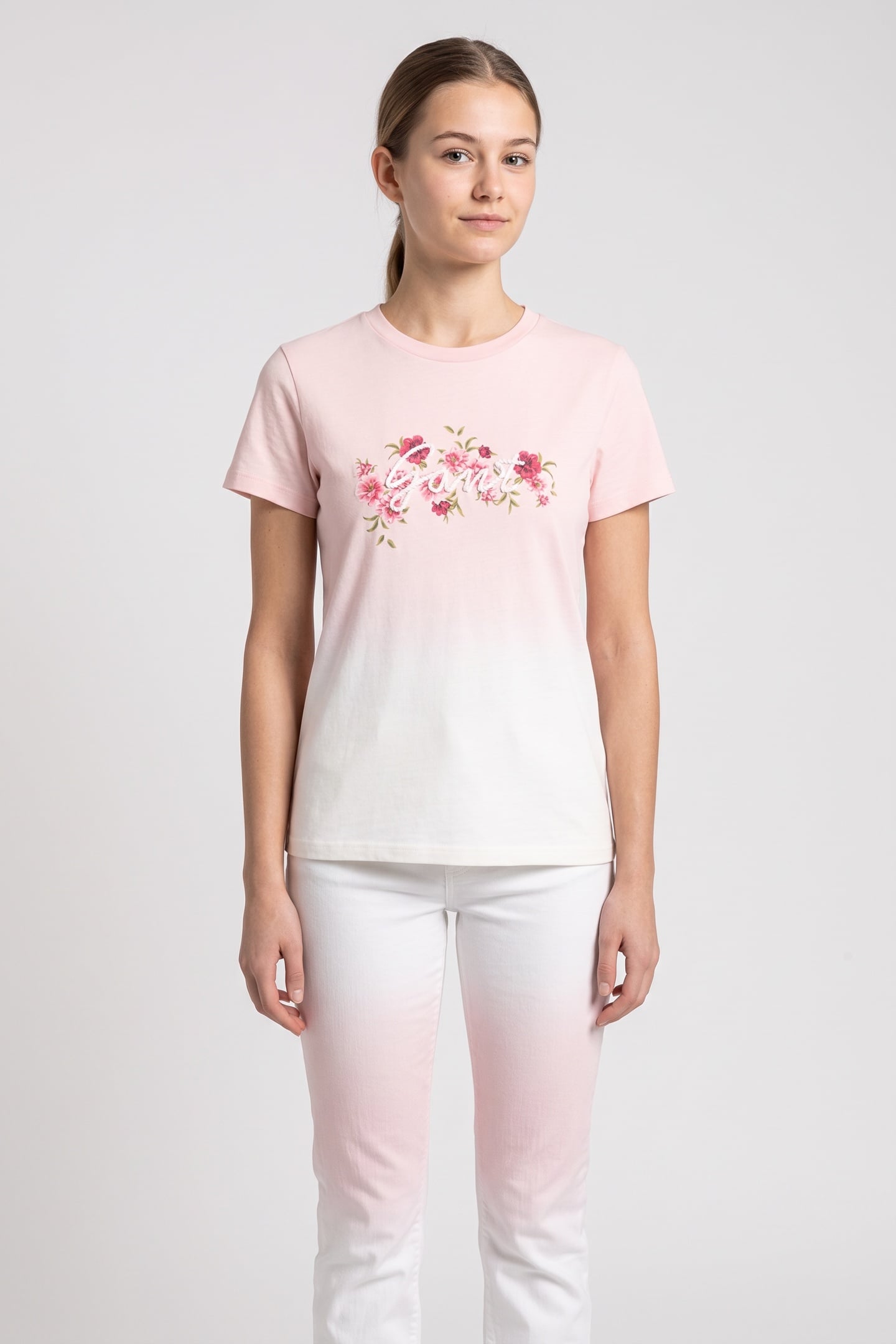 TEEN GIRLS FLORAL GRAPHIC T-SHIRT LIGHT PINK 1