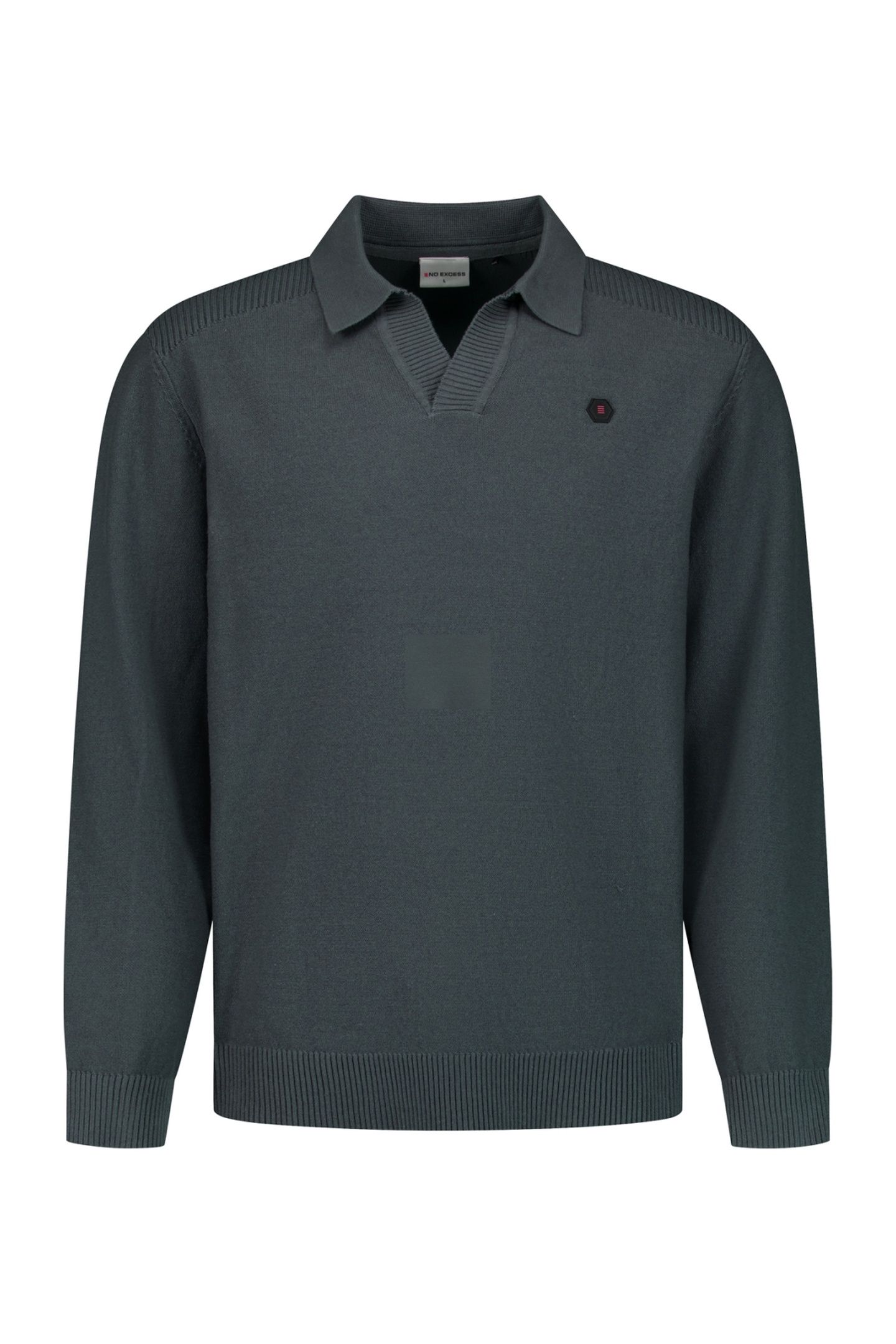 PULLOVER V-COLLAR SHOULDER DETAIL DARK STEEL 5