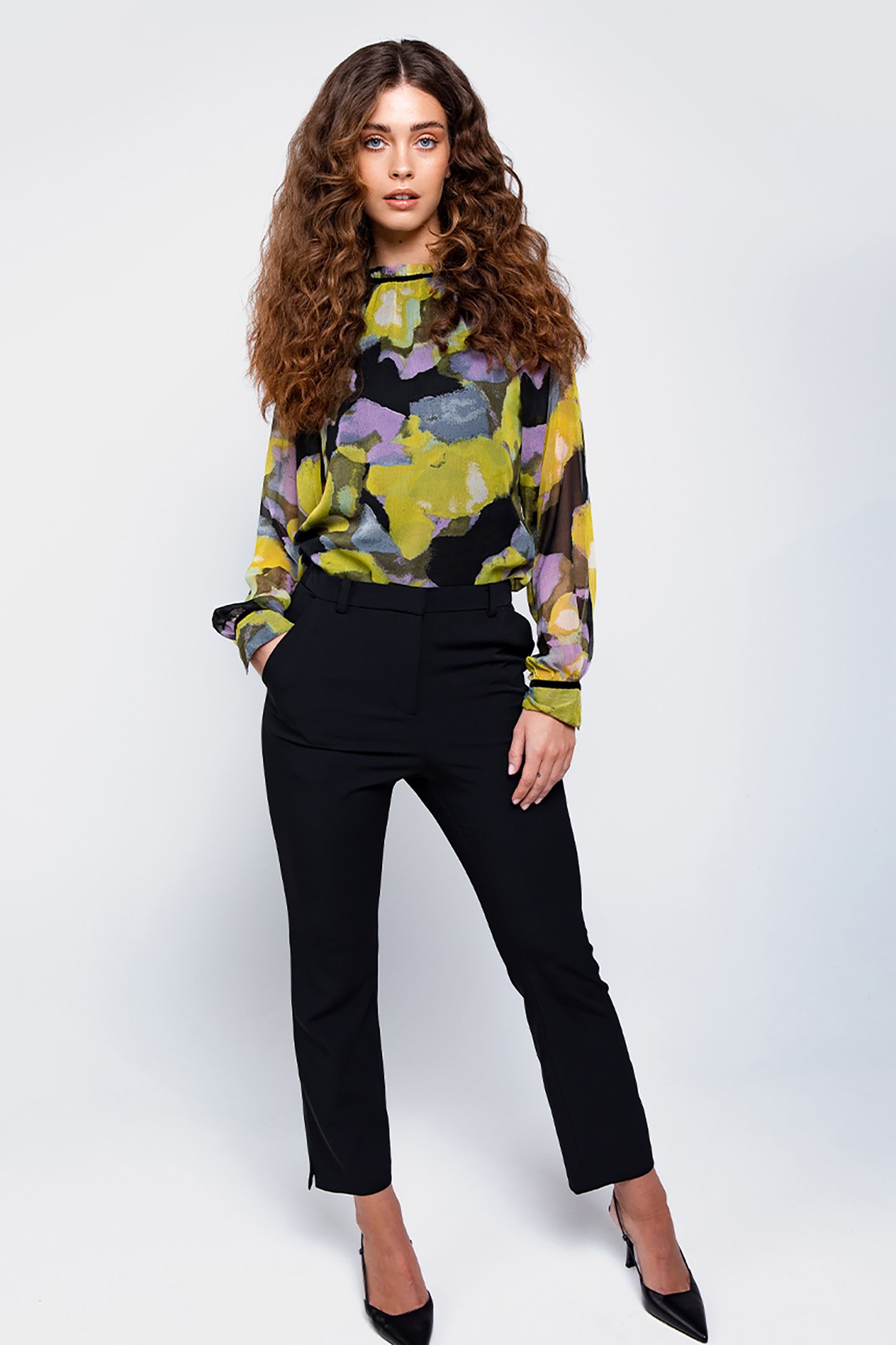 JALLA BLOUSE ABSTRACT GREEN 2