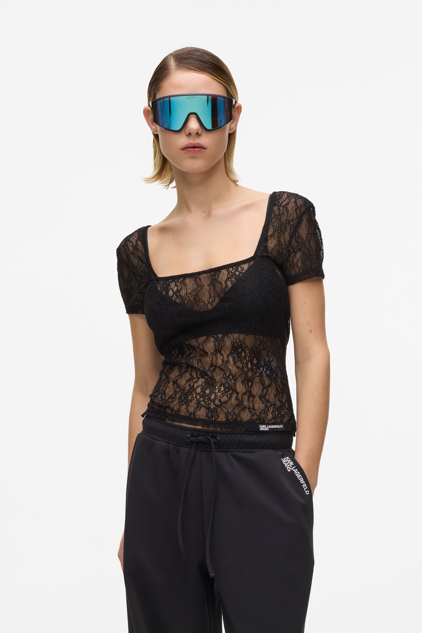 KLJ SS LACE TOP BLACK 1