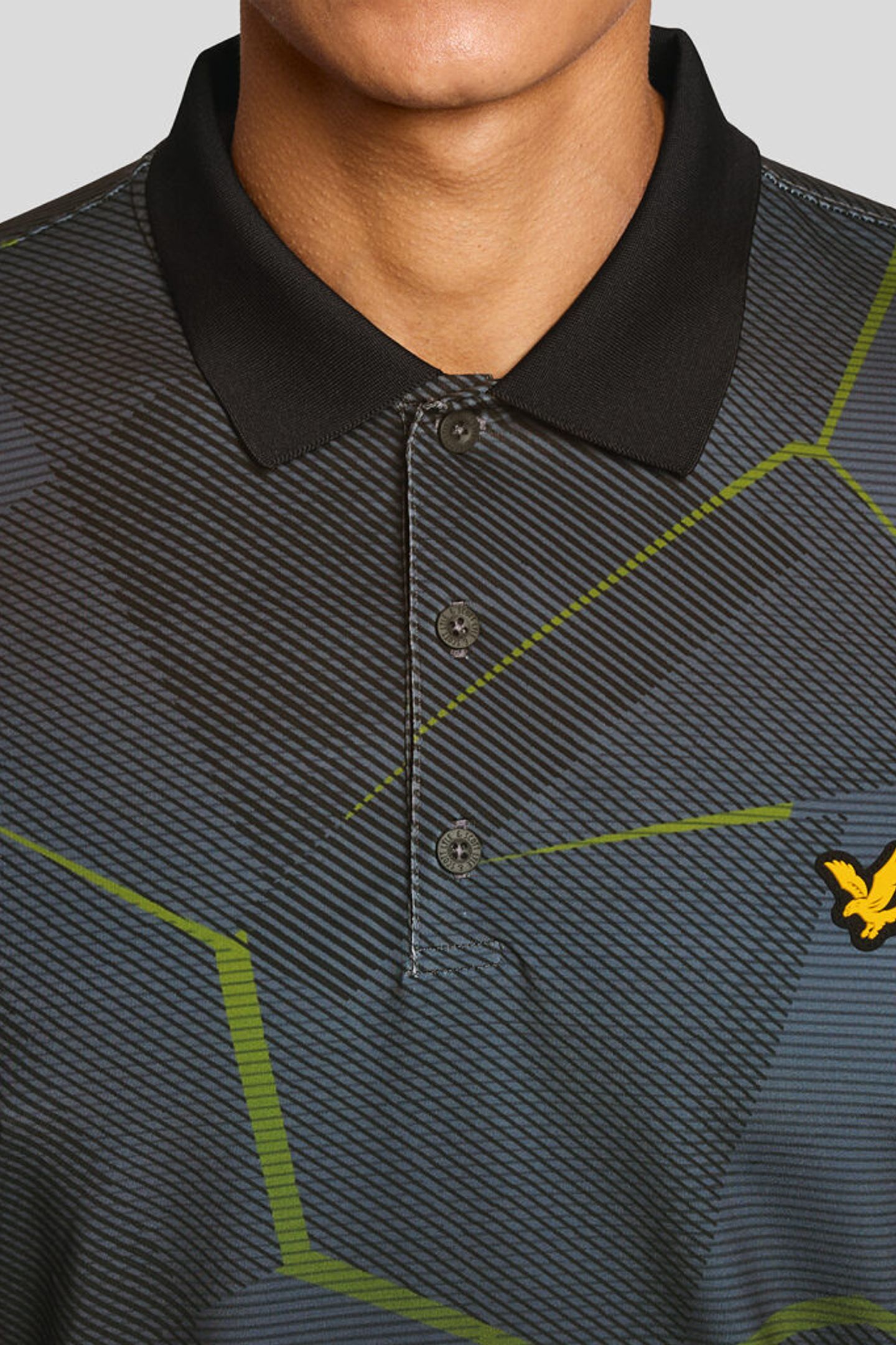 GOLF GEOMETRIC PRINT POLO JET BLACK 5