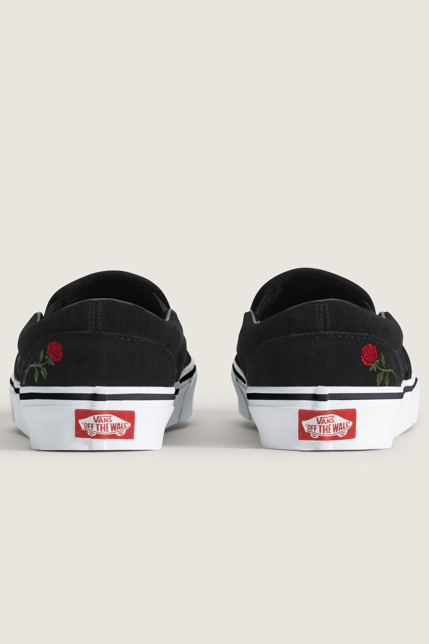 UNISEX CLASSIC SLIP-ON ROSE EMBROIDERY BLACK/RED 4
