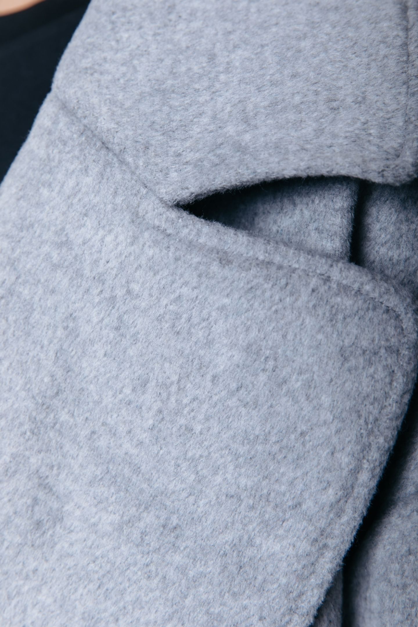 ZANIA DOUBLE BREASTED WOOL LONG COAT LIGHT GREY MELANGE 7