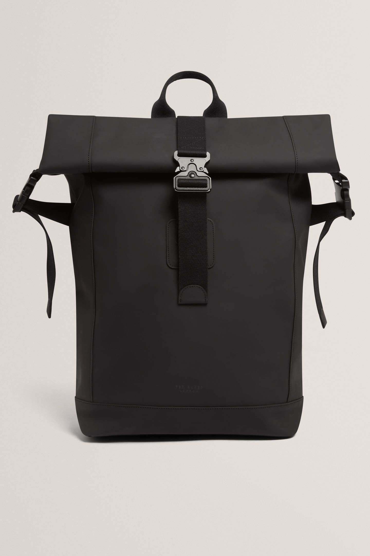 RUBBERISED PU BACKPACK BLACK 1
