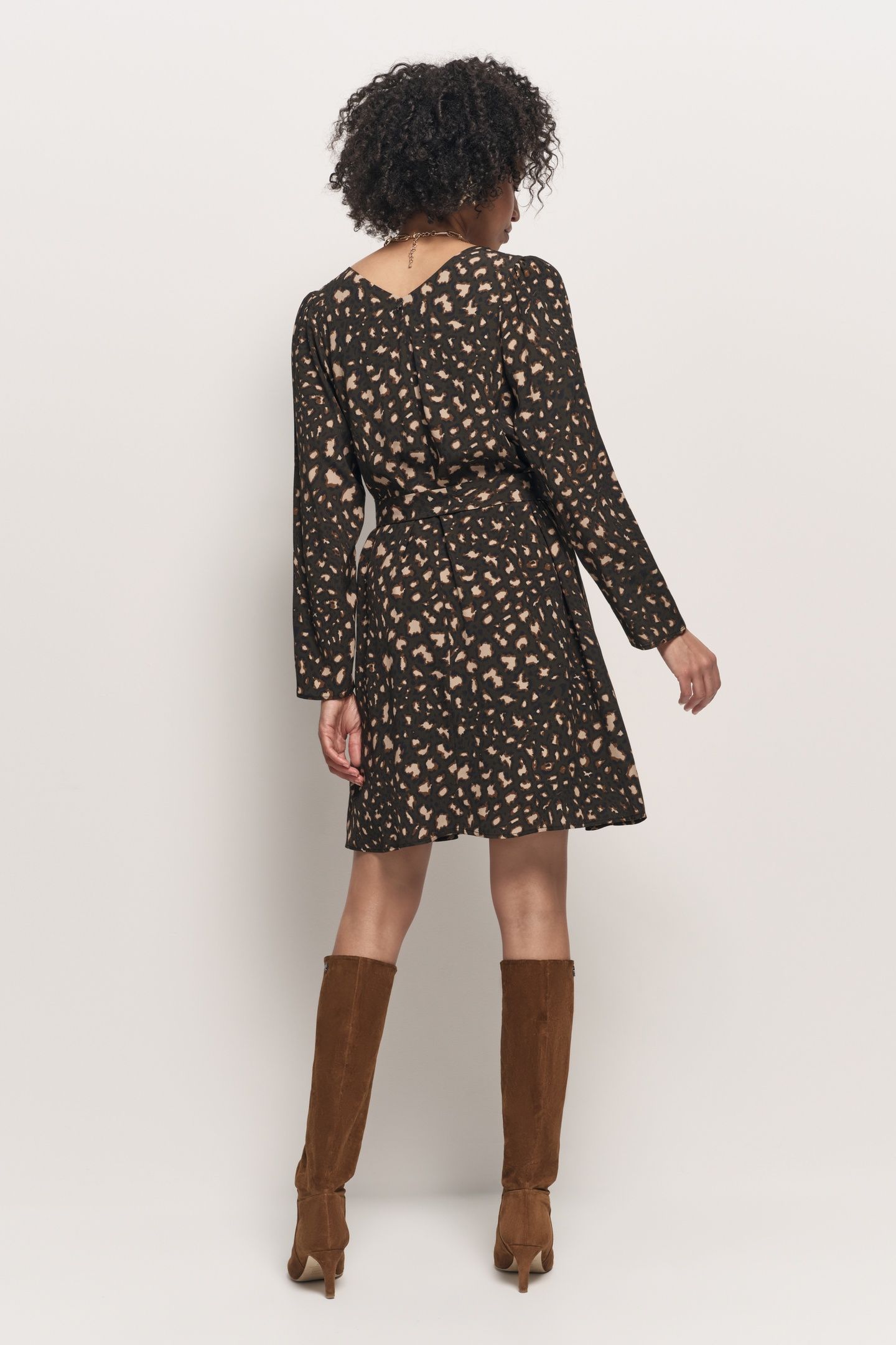 RELLA - KHAKI DRESS TACHISTE ANIMAL 5