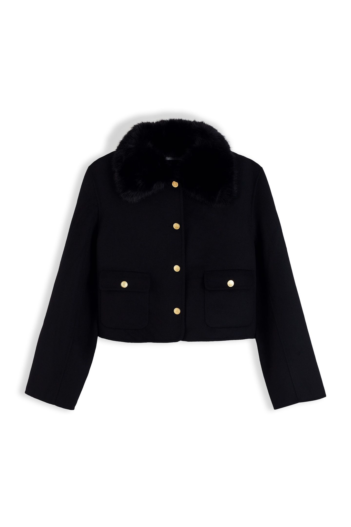 DOUBLE-FACE WOOL LADY JACKET BLACK 4