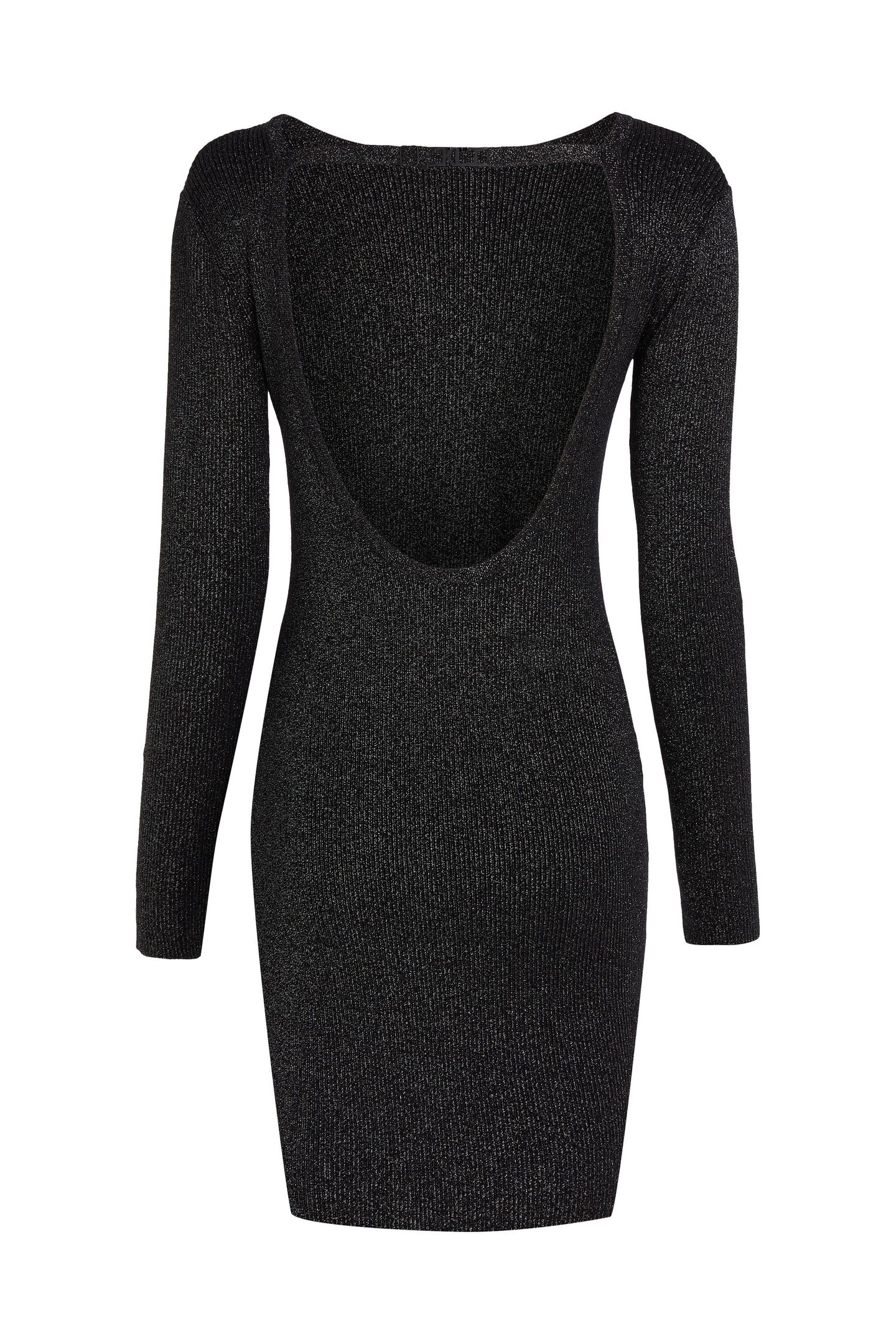 KLJ LS GLITTER KNIT DRESS BLACK 2