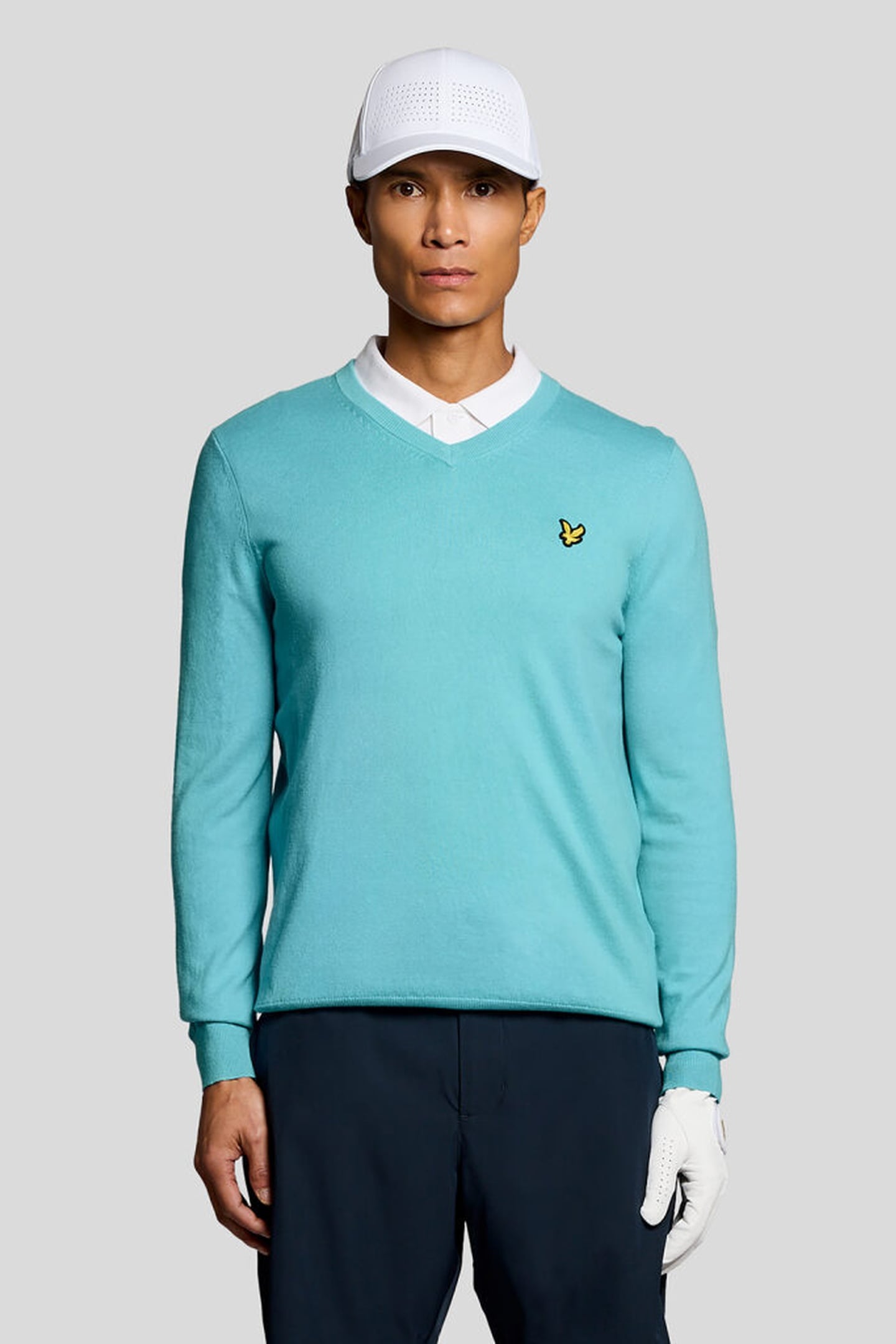 GOLF V NECK PULLOVER AQUAMARINE BLUE 1