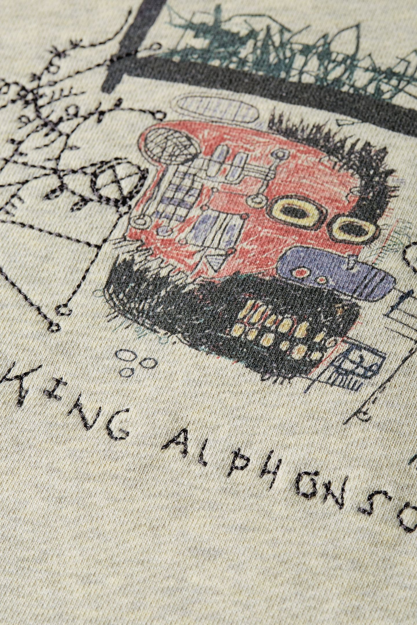 BASQUIAT WASHED ARTWORK HOODIE OATMEAL MELANGE 7