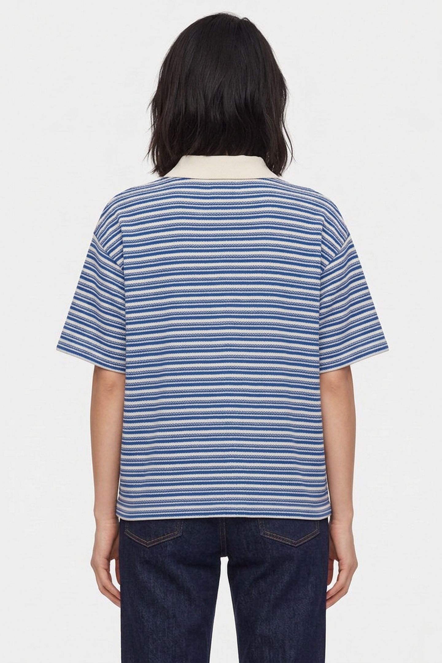 UNISEX POLO RUBEN BLUE/WHITE 2