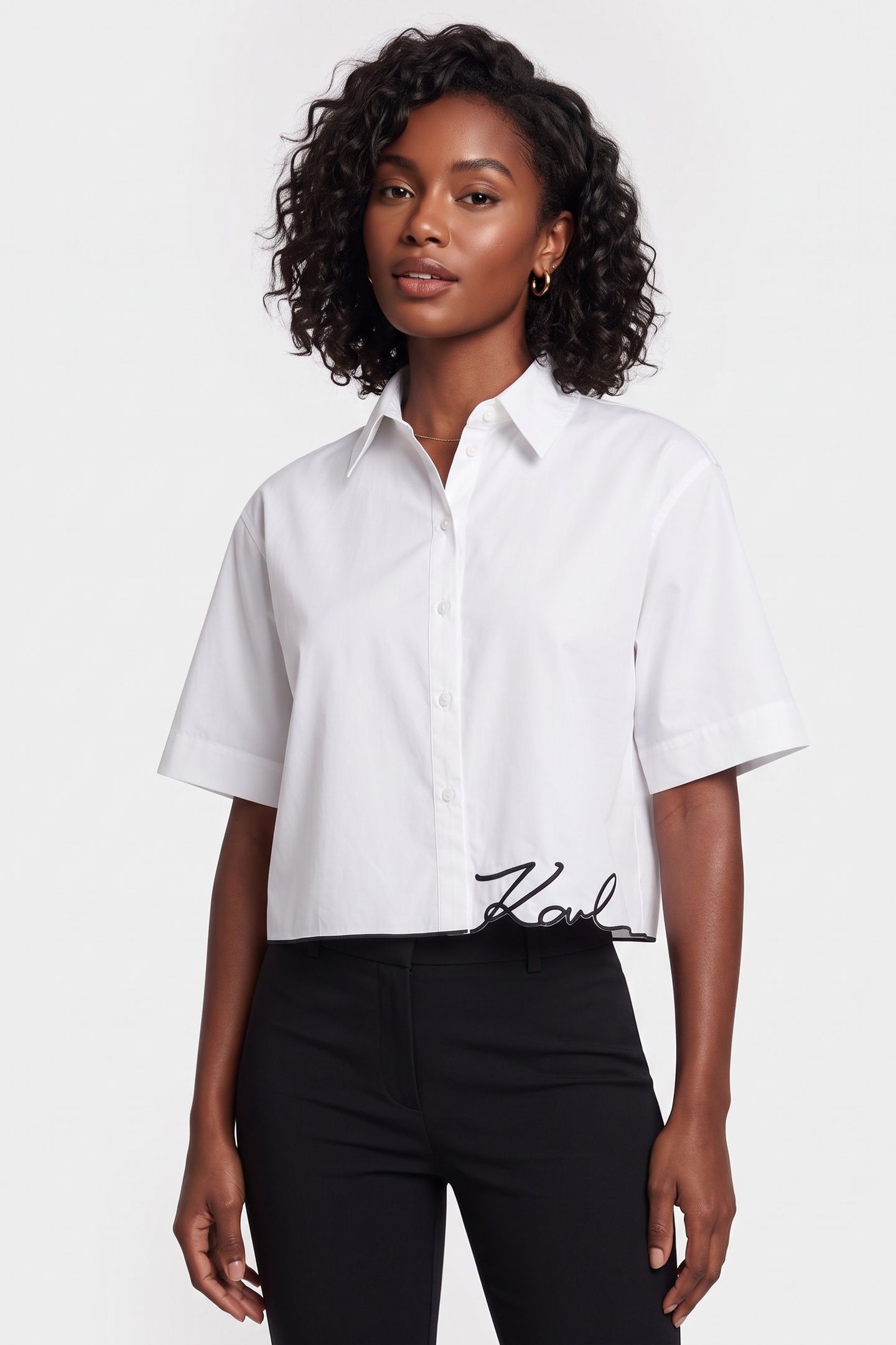 SIGNATURE HEM POPLIN SHIRT WHITE 3