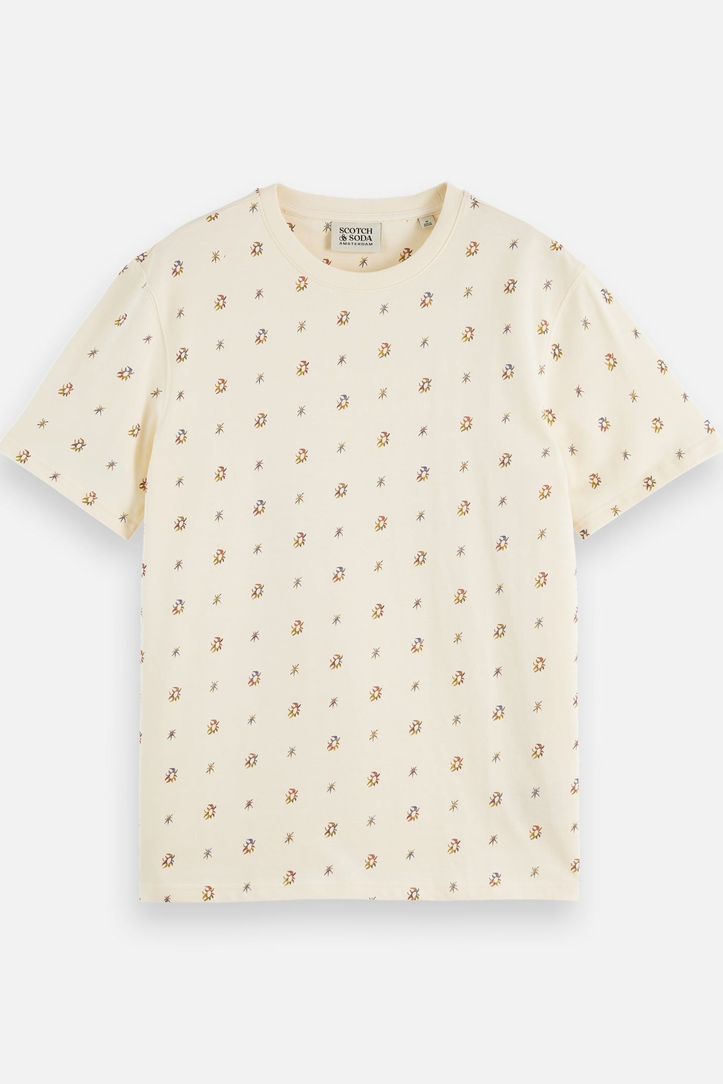 MICRO-PRINTED REGULAR-FIT T-SHIRT LIGHT BEIGE 1