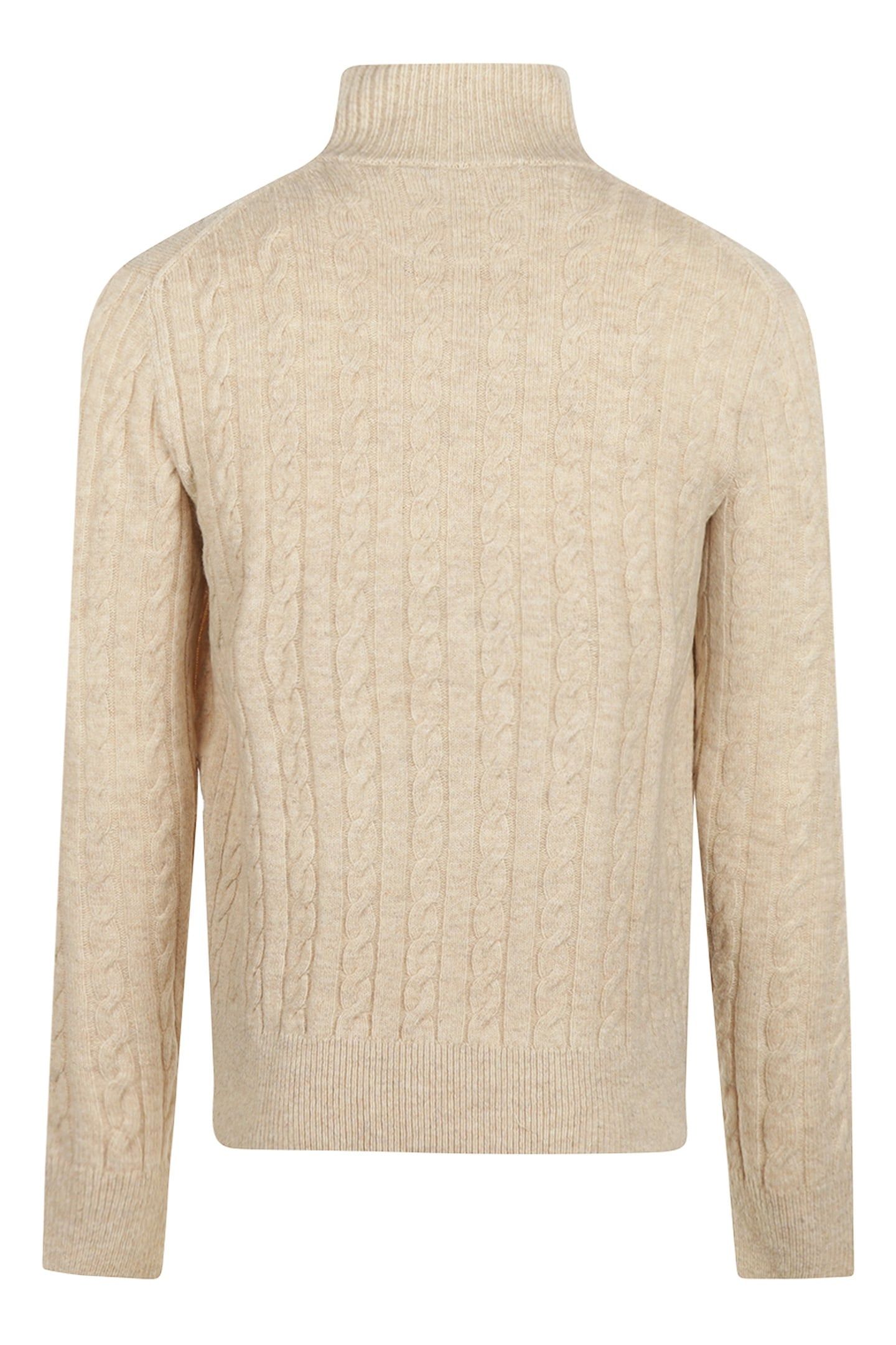 CABLE ZIP MOCK SWEATER STONE 3