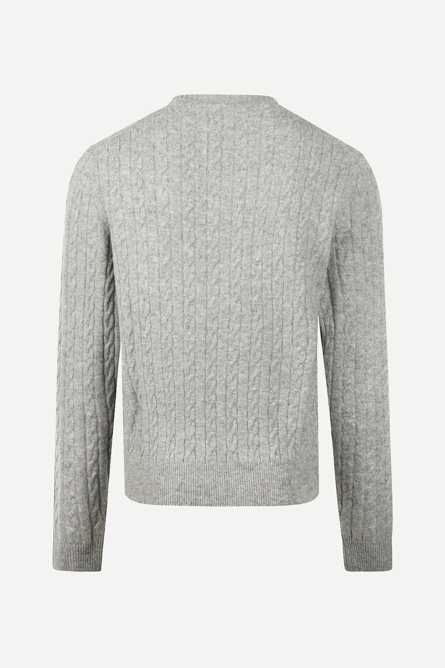 CABLE CREW NECK SWEATER MEDIUM GREY MELANGE 4
