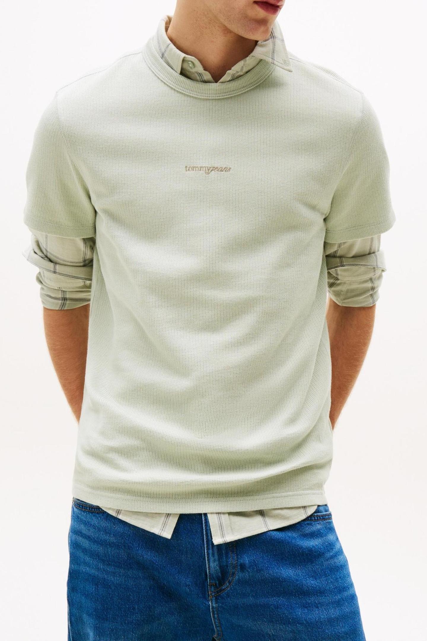 TJM SLIM WAFFLE TEE MISTY SAGE 1