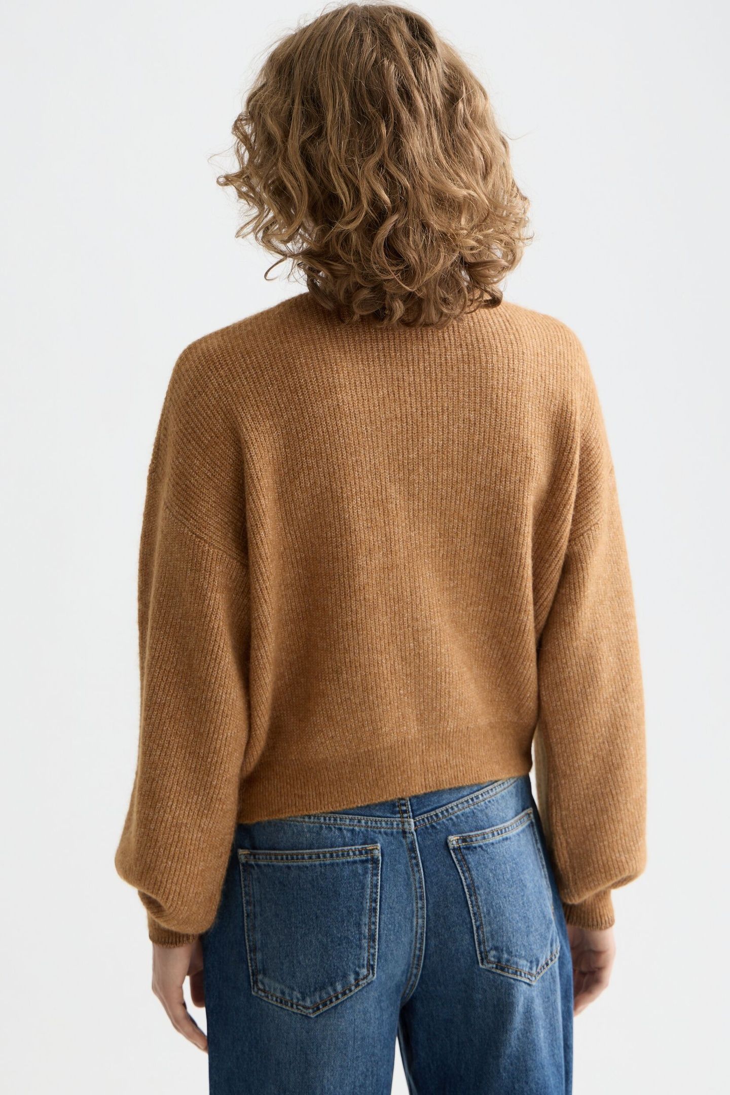 CORE FUZZY RELAXED CARDIGAN MEDIUM BROWN 2