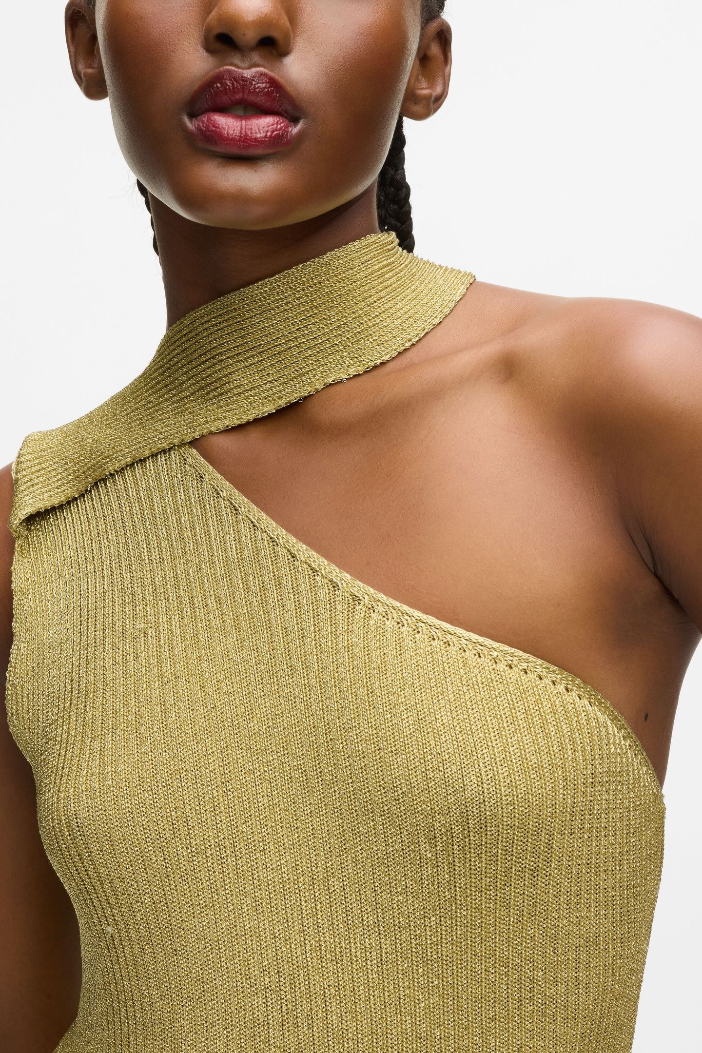 LUREX KNIT DRESS LIGHT GOLD 6