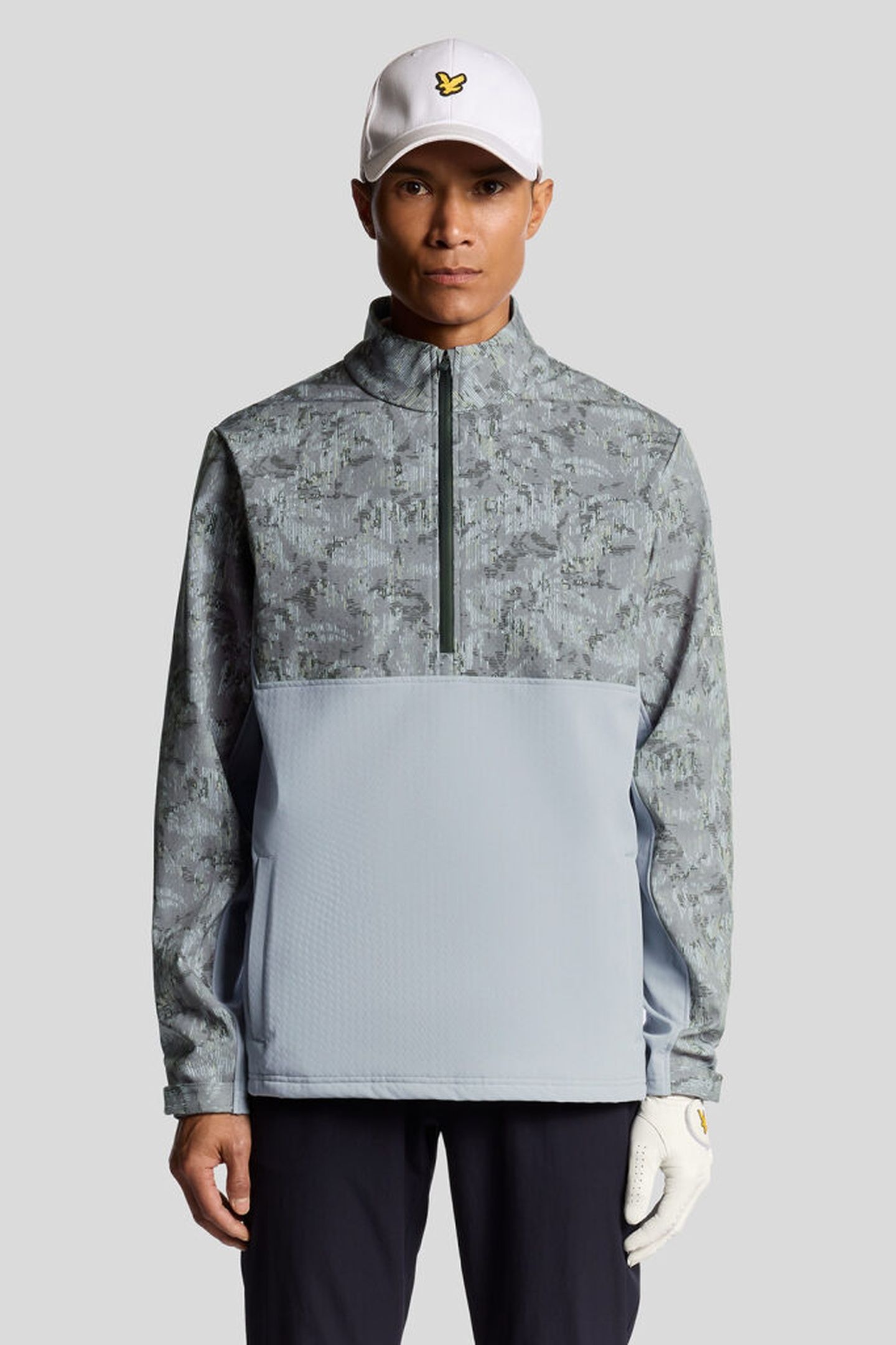 GOLF PRINTED HALF ZIP WINDJAMMER JACKET TRUE IRON/JET BLACK 1