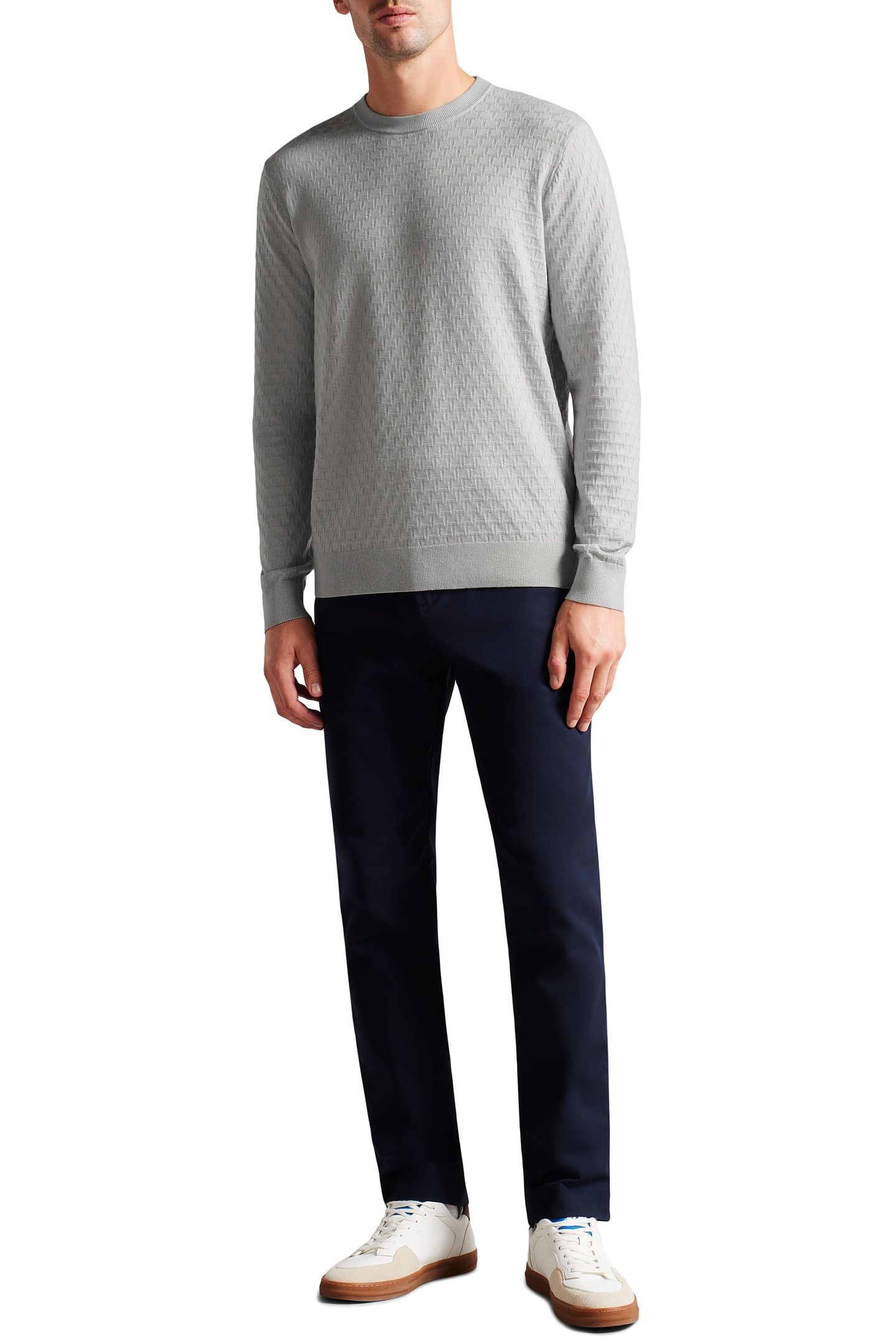 DARTELL LS REGULAR T STITCHED CREW NECK GREY 4