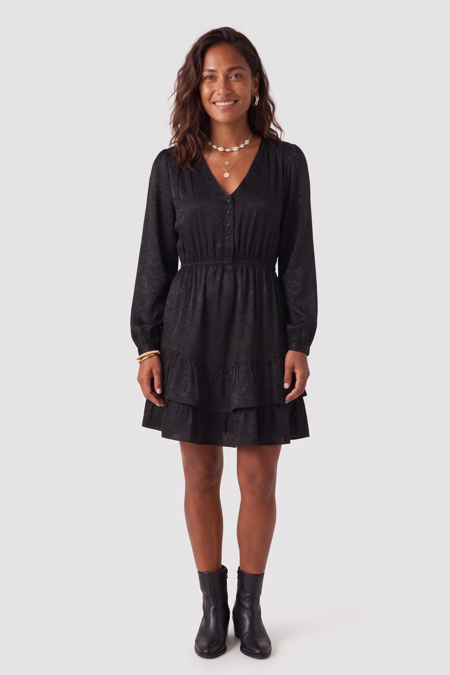 CASY DRESS REAL BLACK WAVY 2