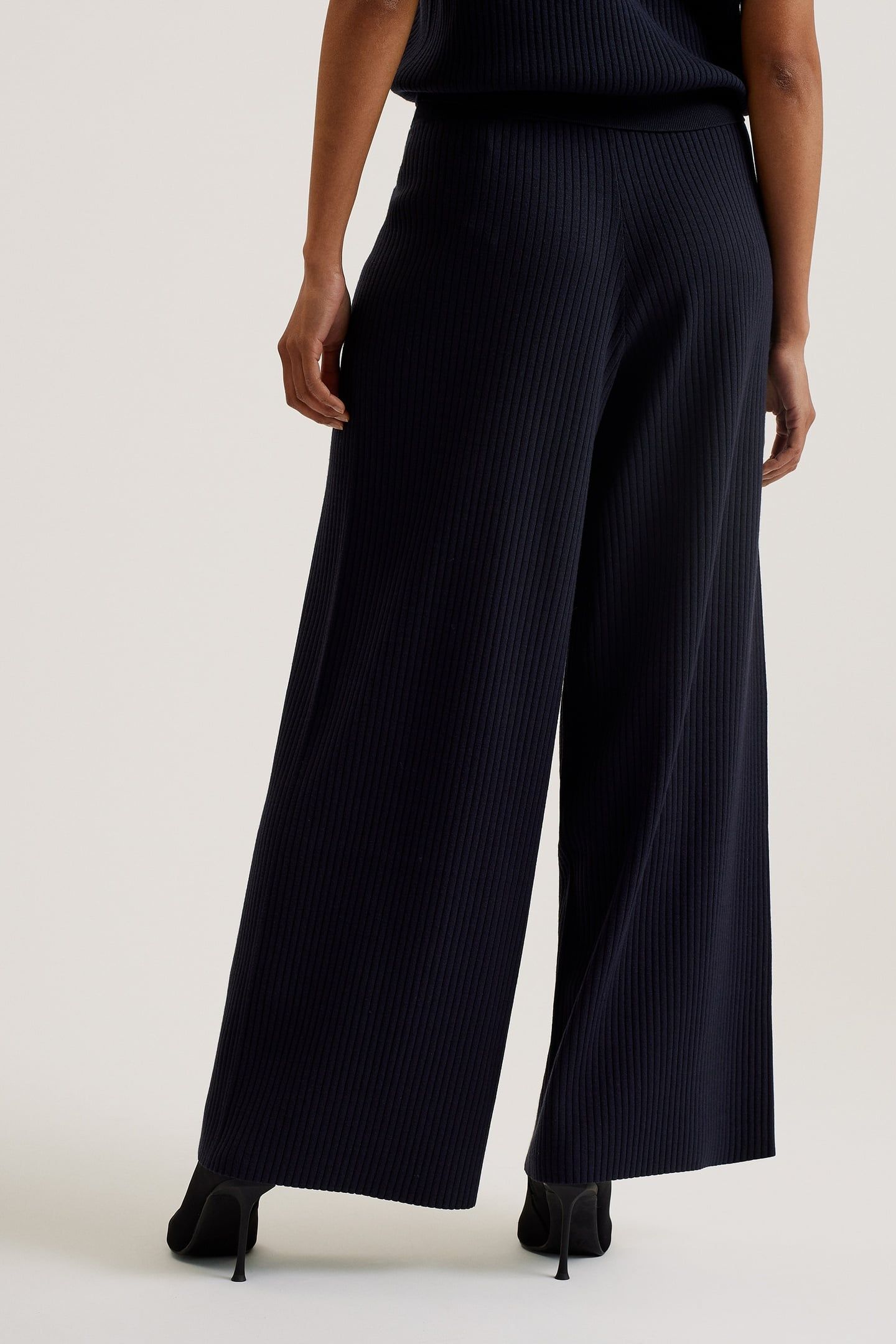 ELLENR RIBBED KNITTED HIGH WAIST NAVY 3