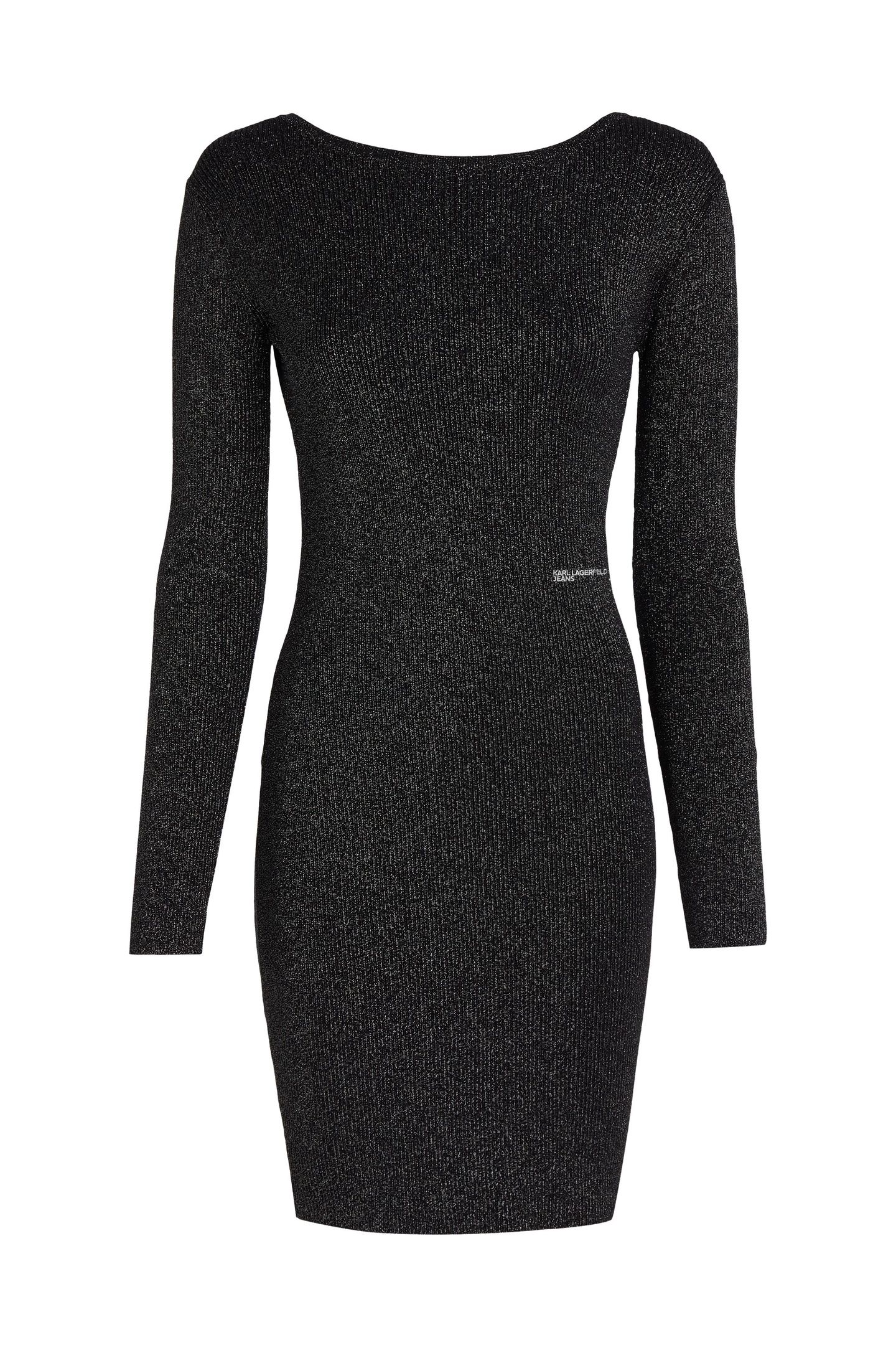 KLJ LS GLITTER KNIT DRESS BLACK 1