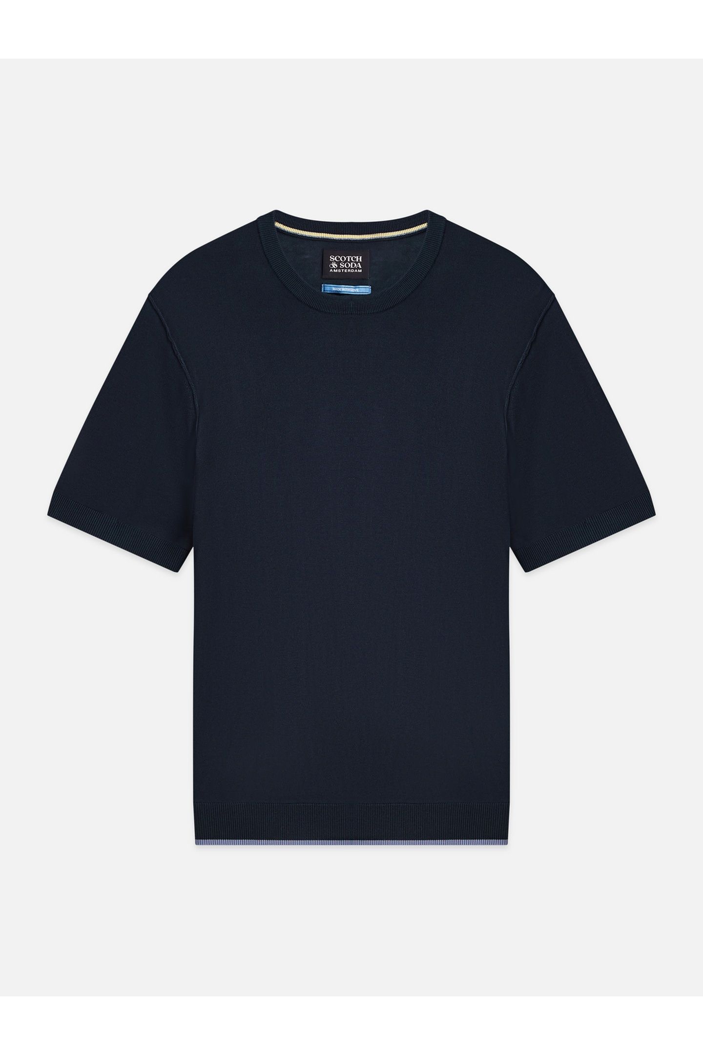 KNITTED RELAXED-FIT T-SHIRT NAVY 4