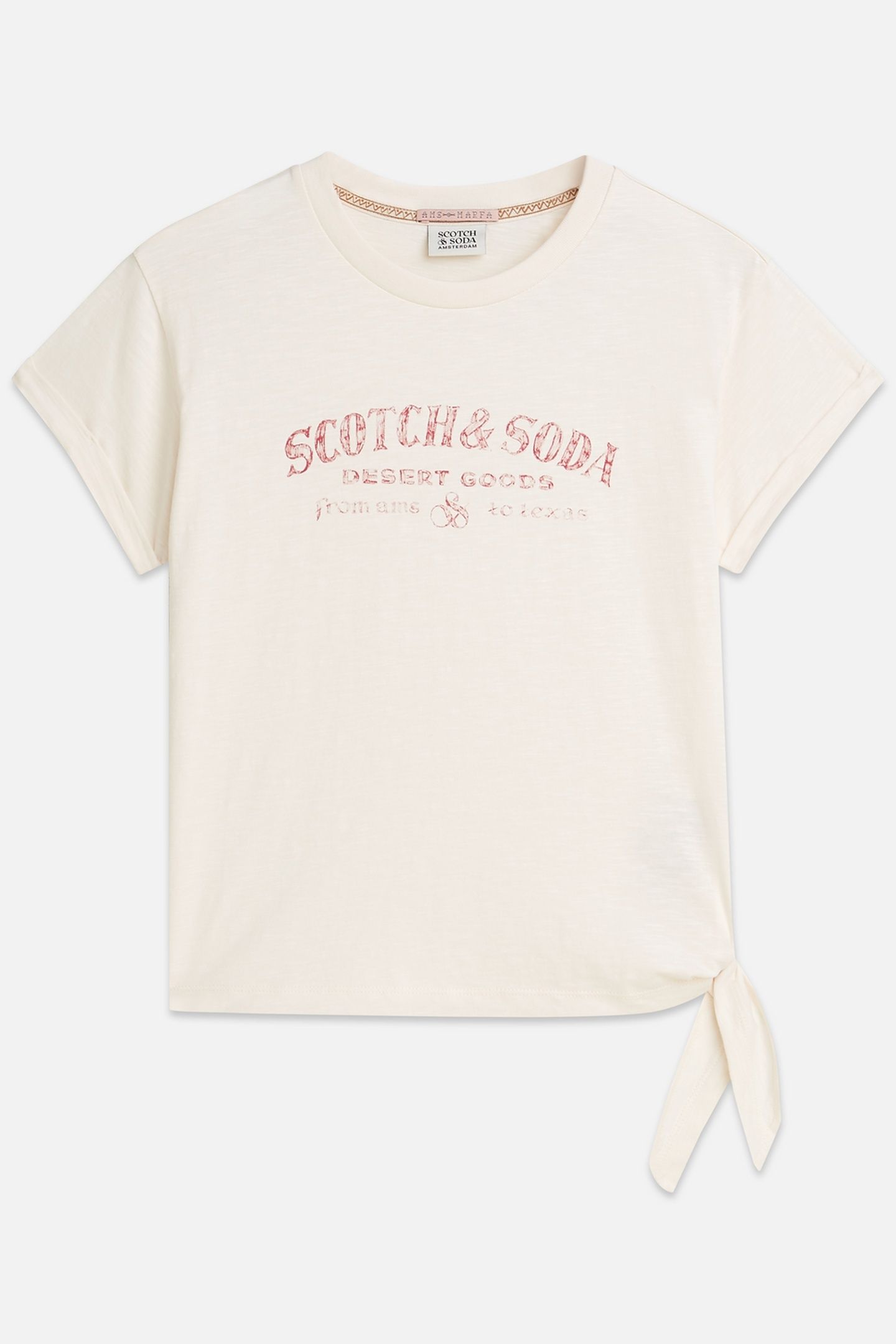 ARTWORK T-SHIRT WITH SIDE KNOT EGGNOG 4