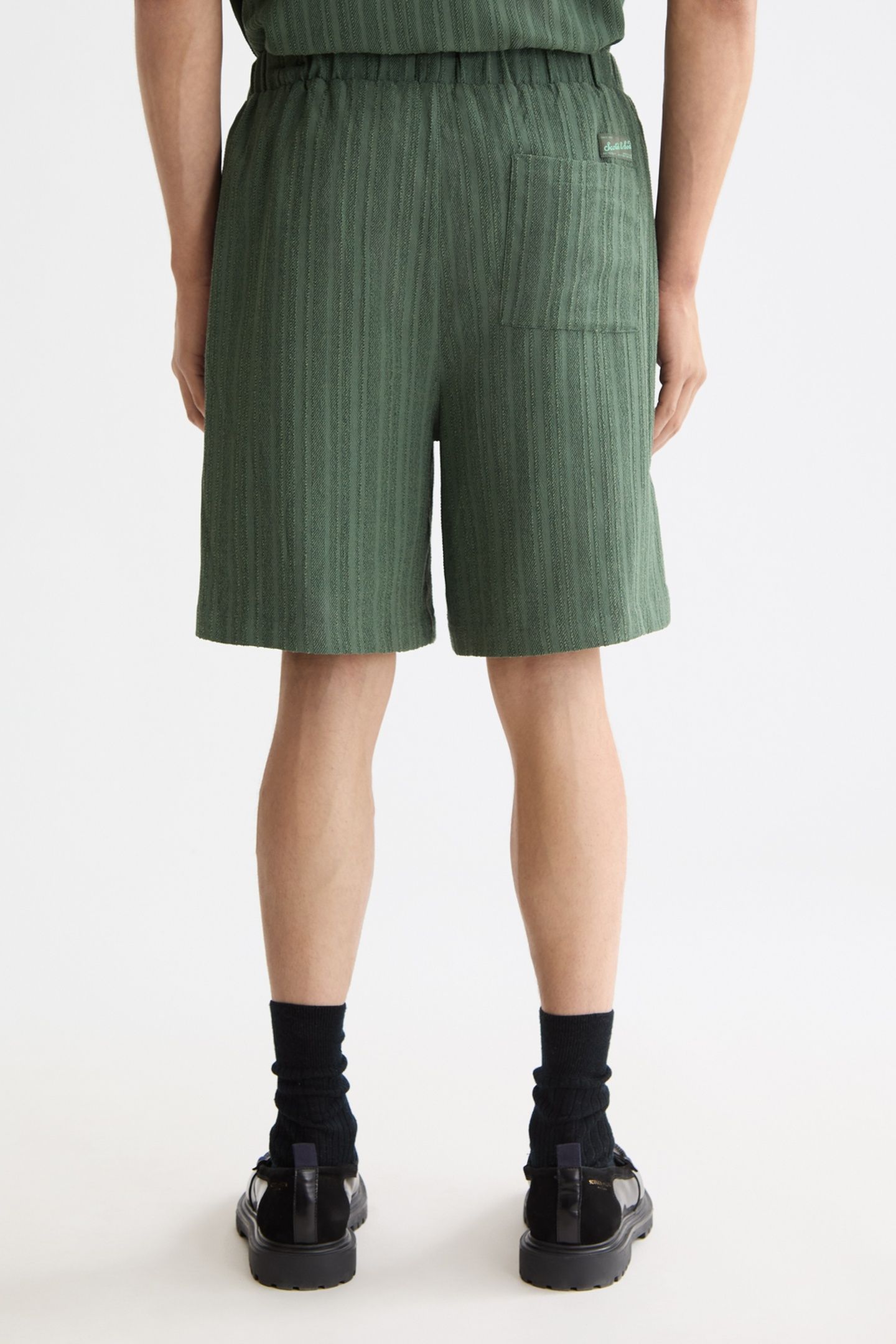 FAVE - TONAL STRIPED REGULAR FIT BERMUDA SHORTS THYME 2