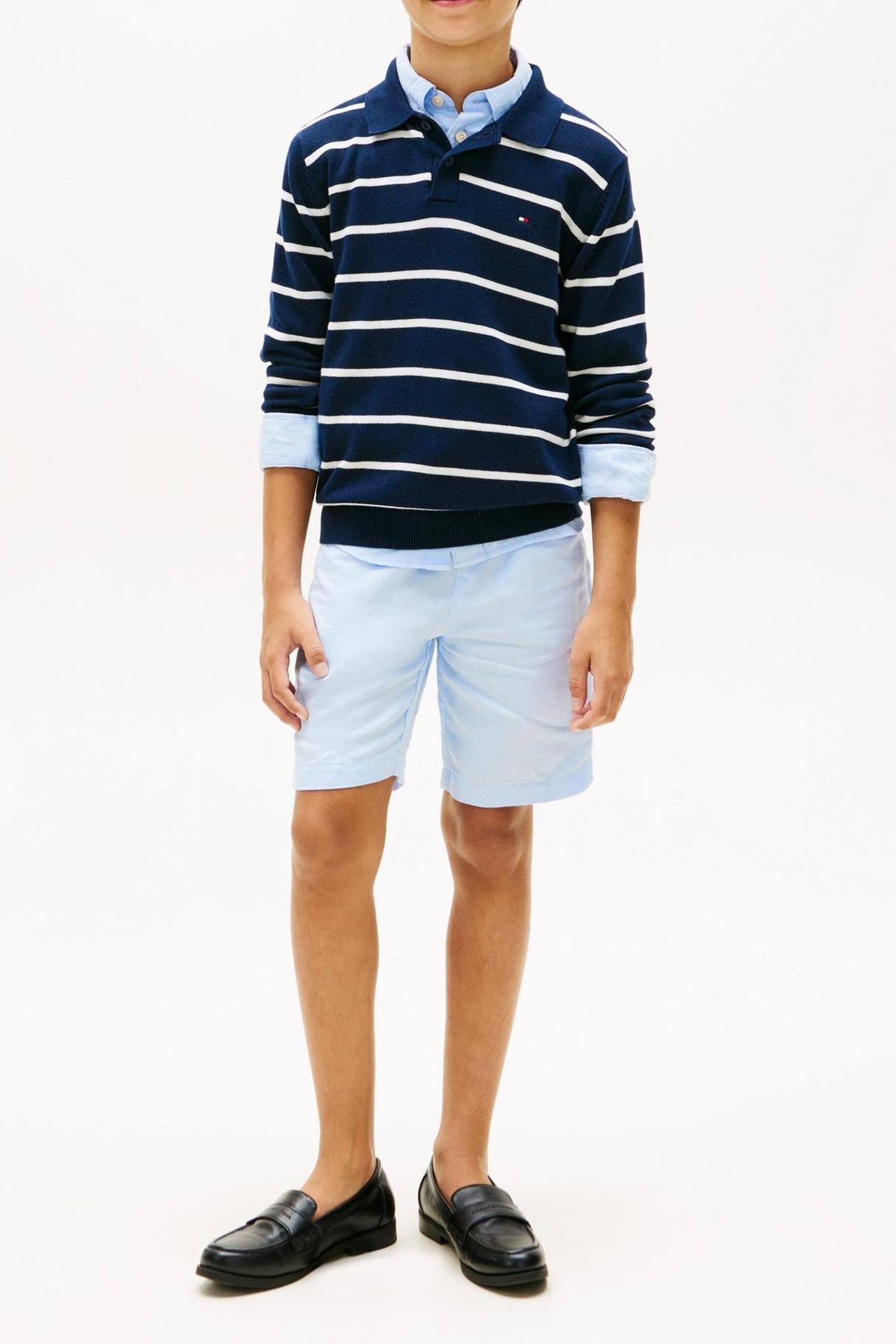 BOYS LINEN BLEND SHORT SWEET BLUE 2