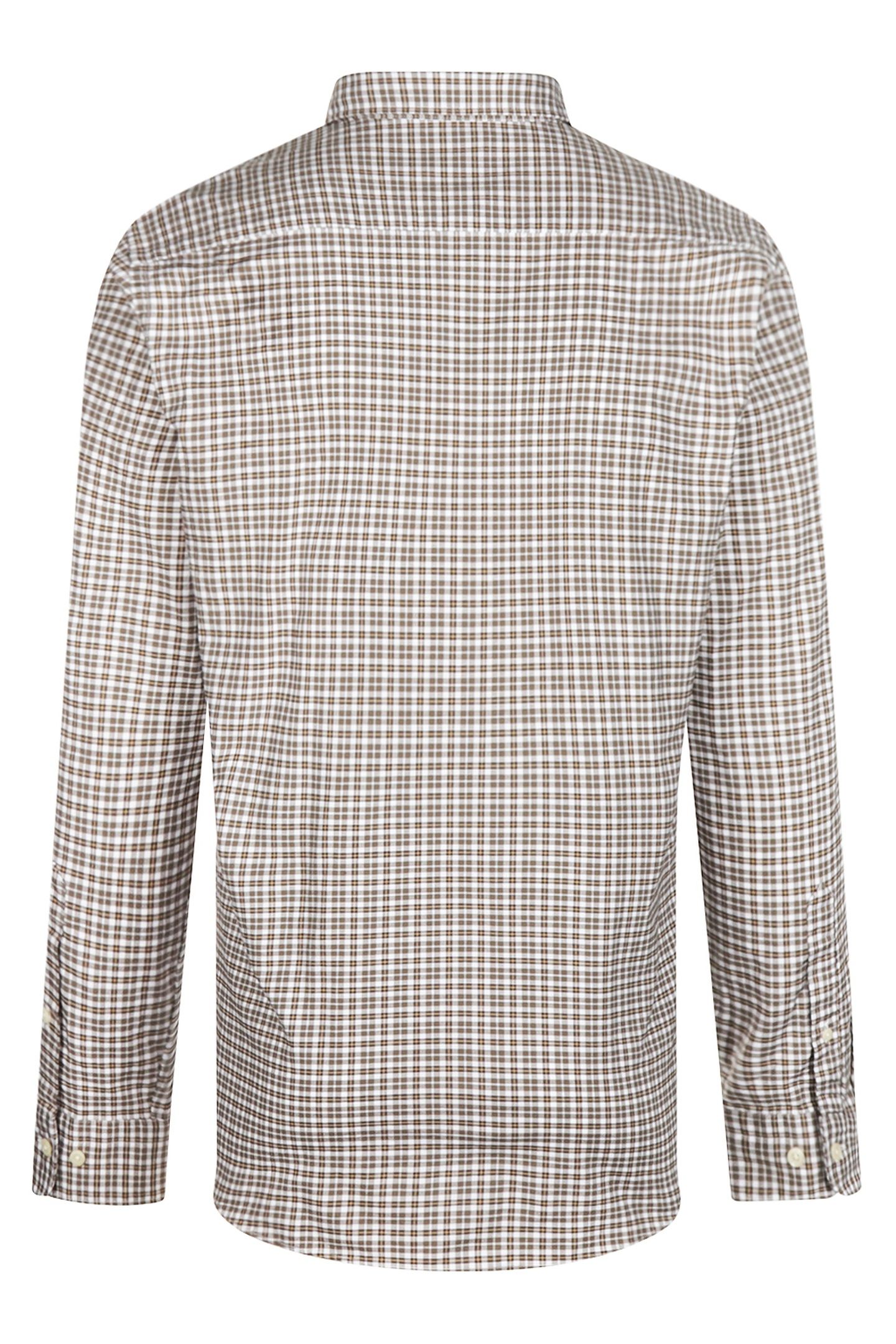 STRETCH OXFORD CHECK SHIRT CHOCOLATE BROWN 5