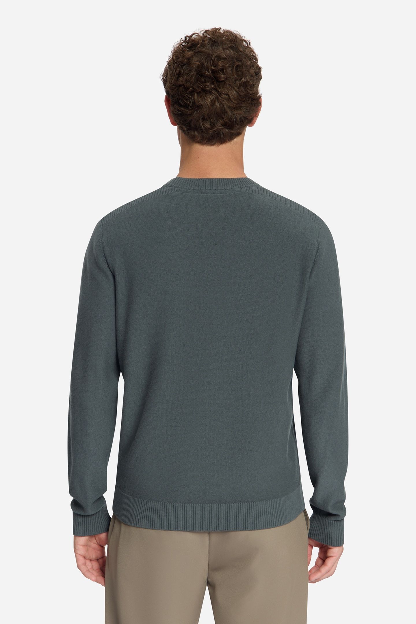 PULLOVER CREWNECK SHOULDER DETAIL DARK STEEL 2