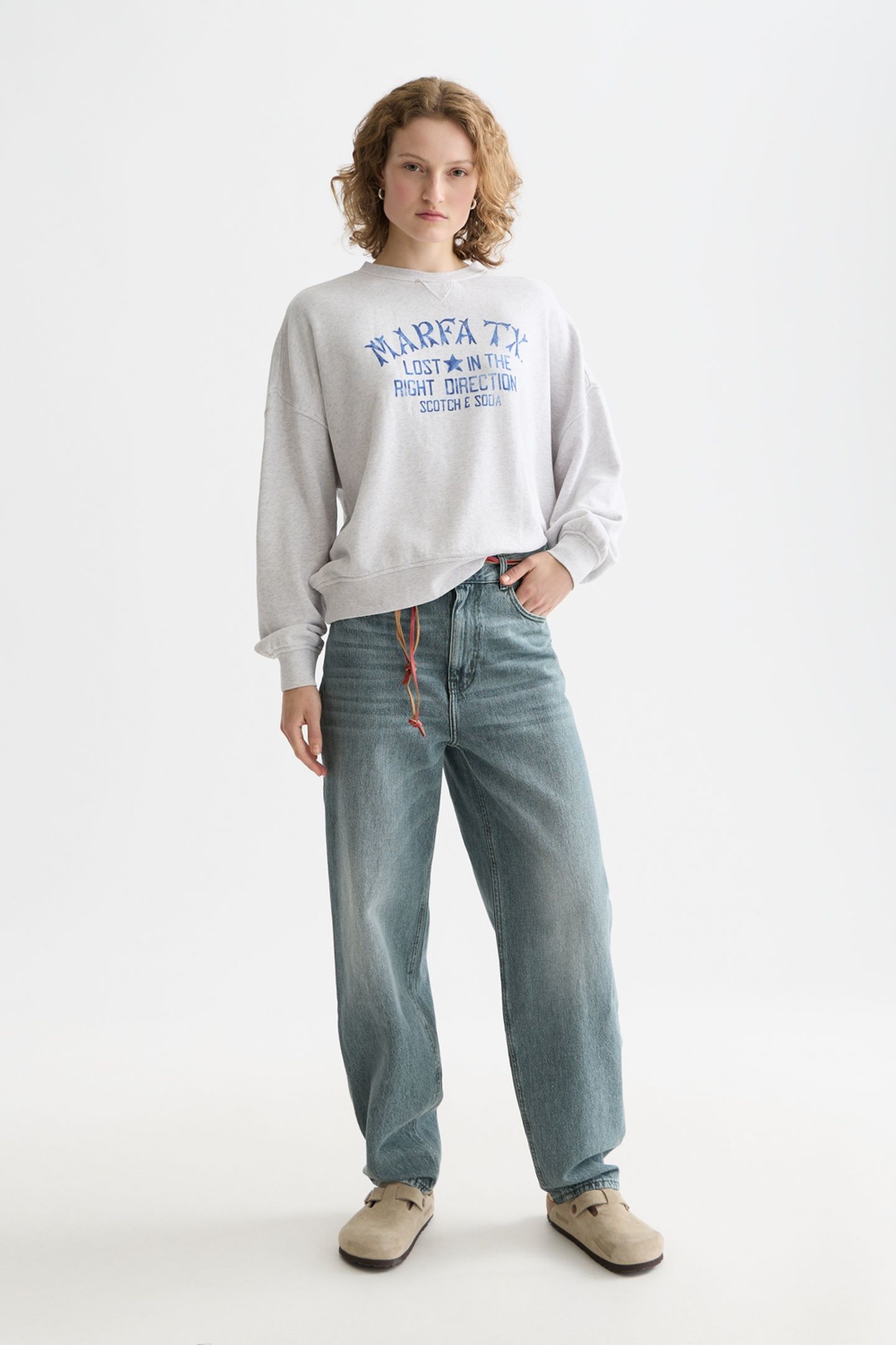 DENIM GRAPHIC OVERSIZED FIT SWEATSHIRT GREY MELANGE 3