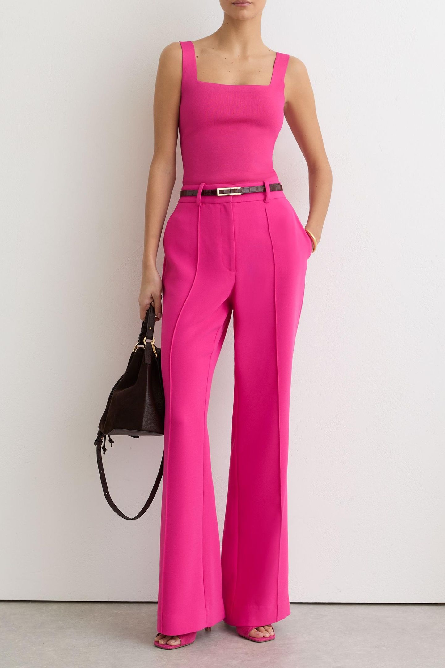 SQUARE NECK VEST HOT PINK 3