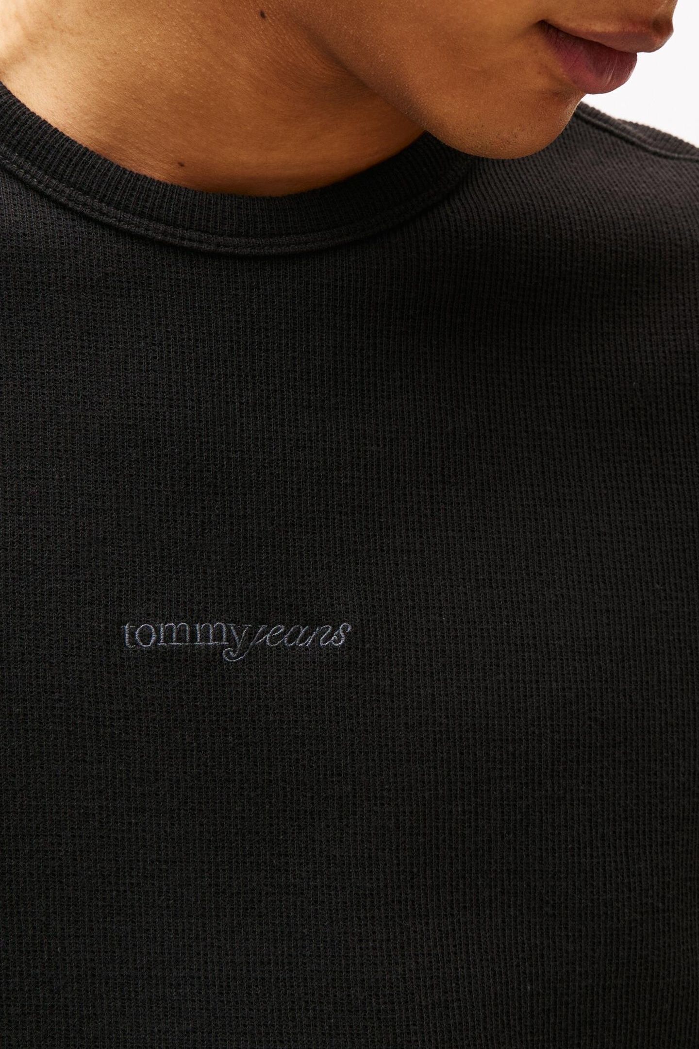 TJM SLIM WAFFLE TEE BLACK 6
