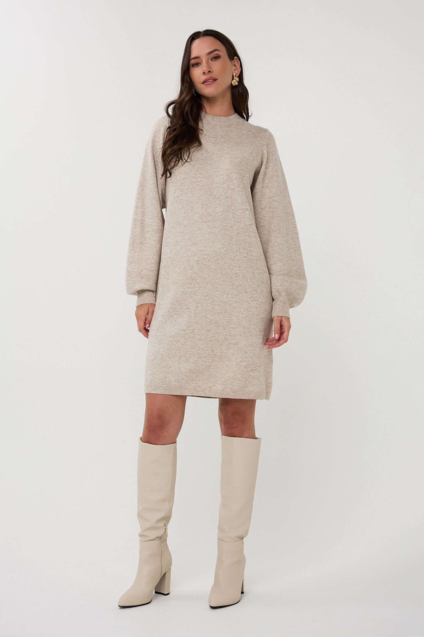 DRESS LUREX LIGHT TAUPE MELANGE 1