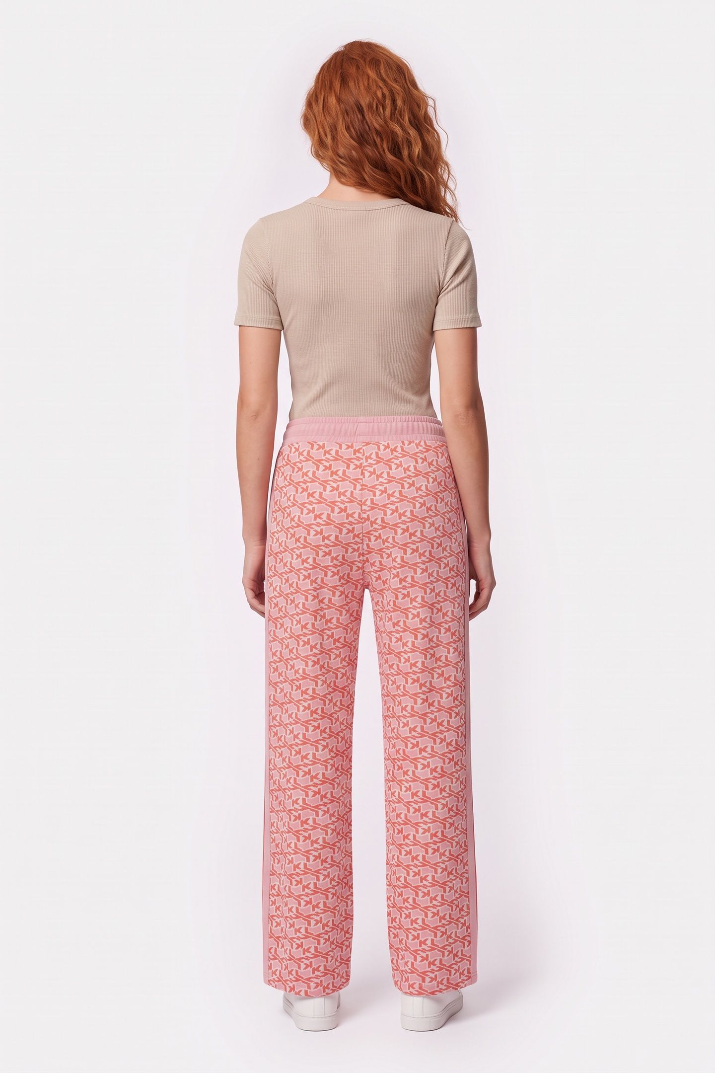 KLJ JACQUARD SWEATPANT GEO MONOGRAM RED 4