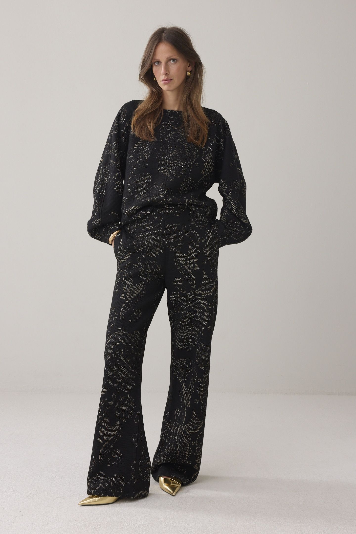 TROUSERS ORNAMENTAL JACQUARD BLACKS 1