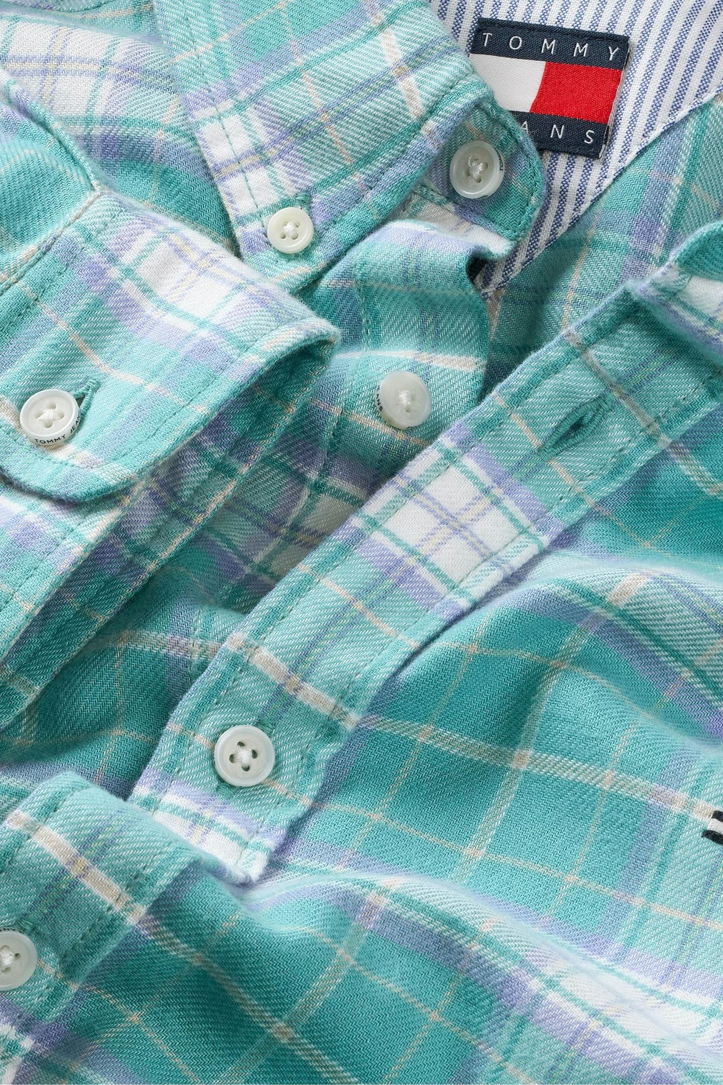 TJM REG FLANNEL CHECKED SHIRT ANTIQUE TEAL/BIG CHECK 5