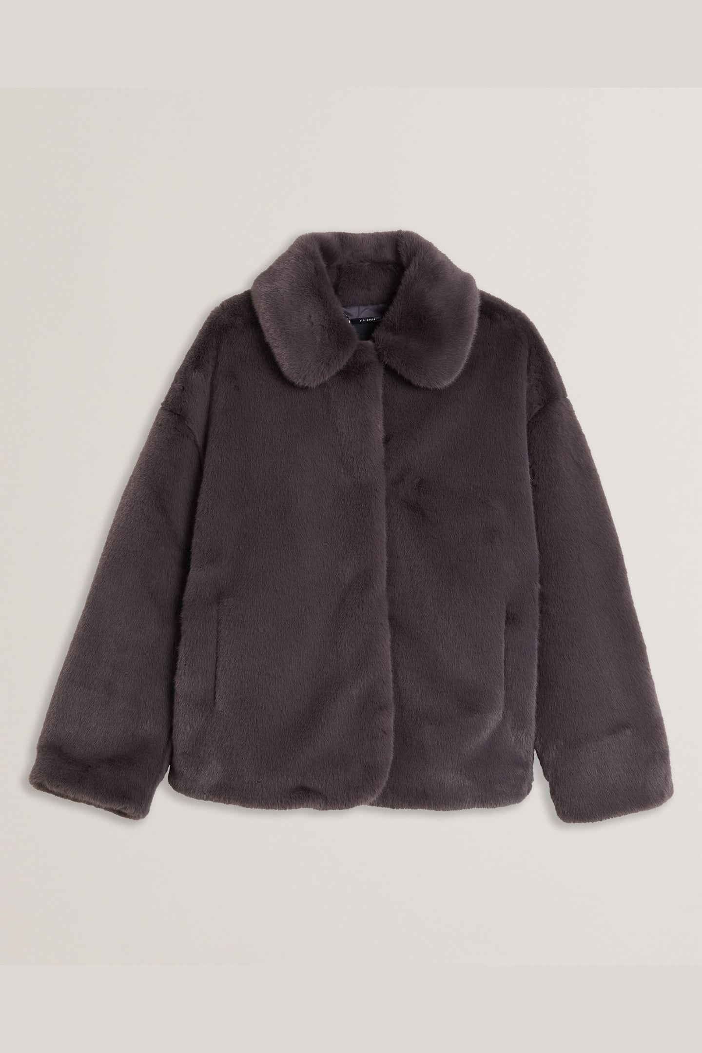 LILIAM SHORT FAUX FUR COAT GREY 3