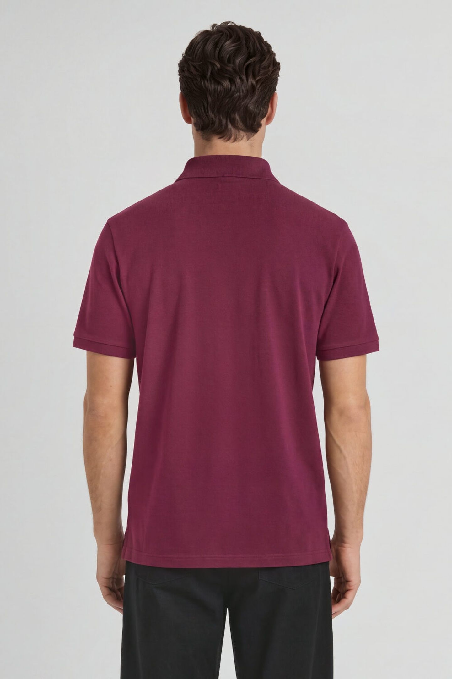 PLAIN POLO SHIRT RICH BURGUNDY 2