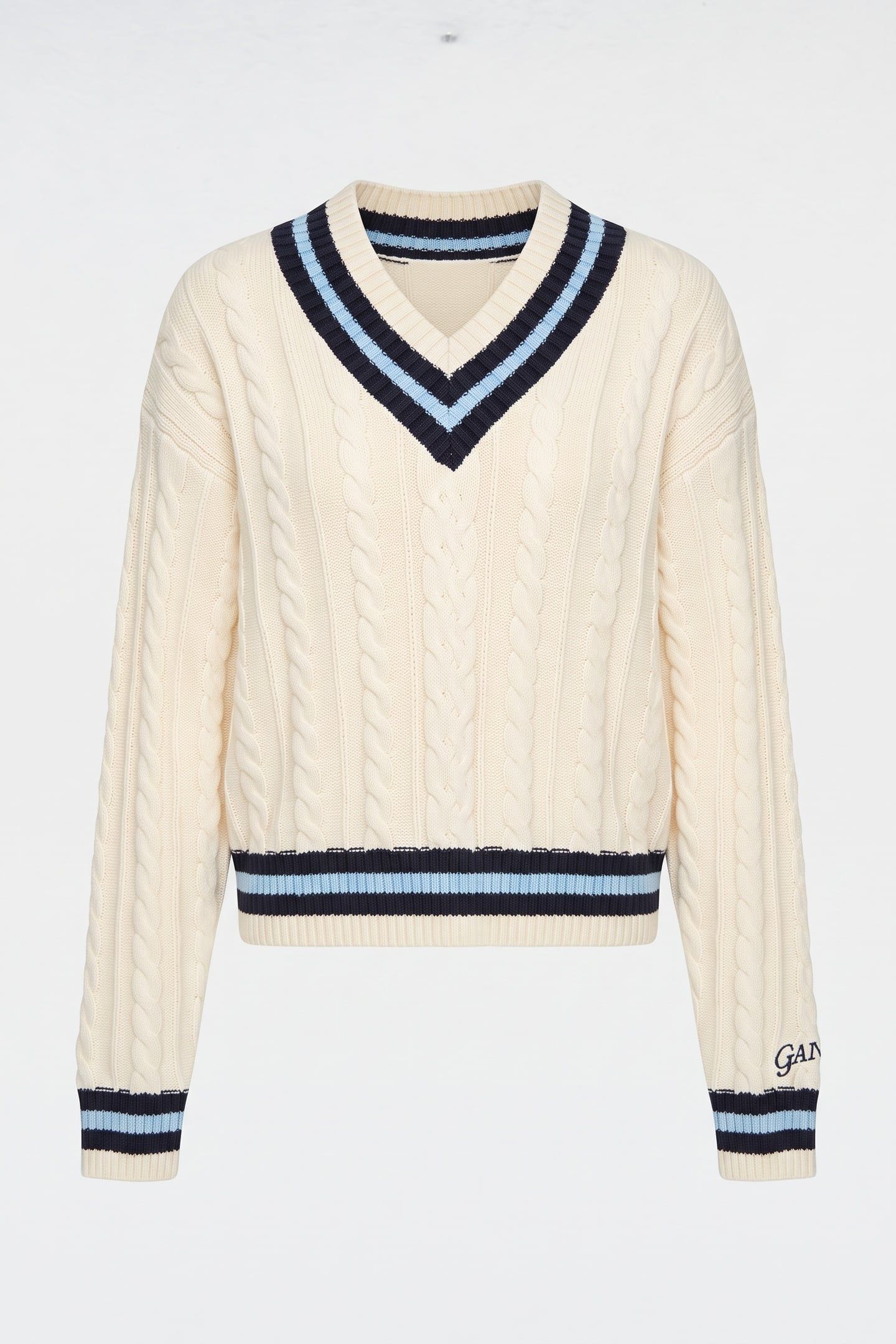 TEEN GIRLS CABLE KNIT CRICKET JUMPER CREAM 2